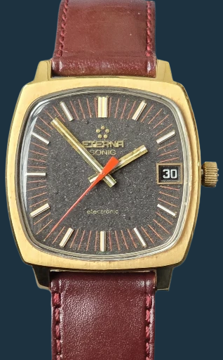 Vintage Eterna Sonic Tuning Fork Rare Dial Quartz Swiss Made Watch