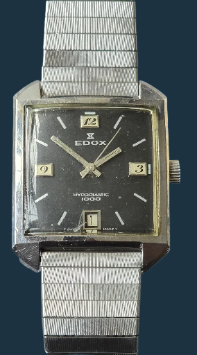 Edox Hydromatic 1000 Stainless Steel Tank Watch