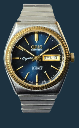 Luxury Oris Executive Crystal President Automatic Stainless Wristwatch