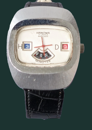 Rare Hanowa Jump Hour Hand Winding Watch