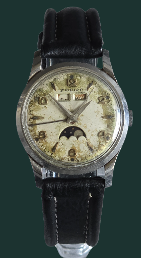 Vintage Zodiac Moonphase Calendar Hand Winding Watch
