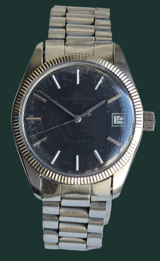 Rare Baume & Mercier Tuning Fork Stainless Steel Silver Watch