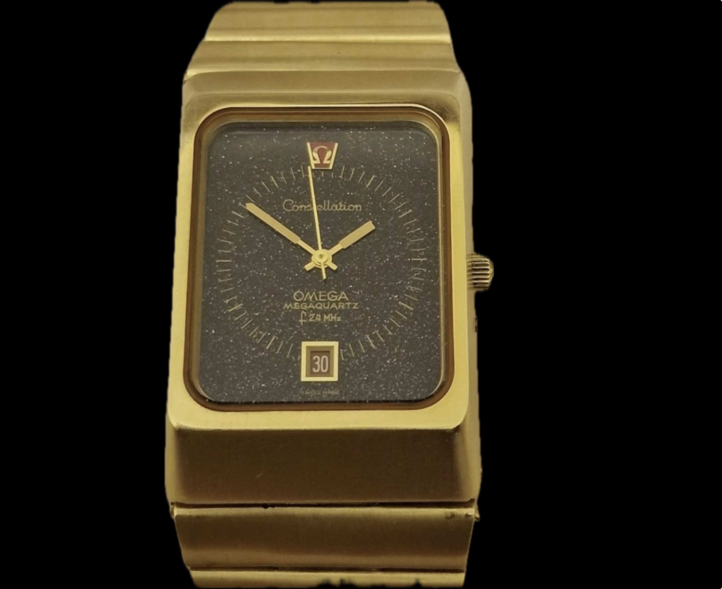 Vintage Rare Omega Quartz Stardust Watch 18k Gold Heavy BA 369.0806