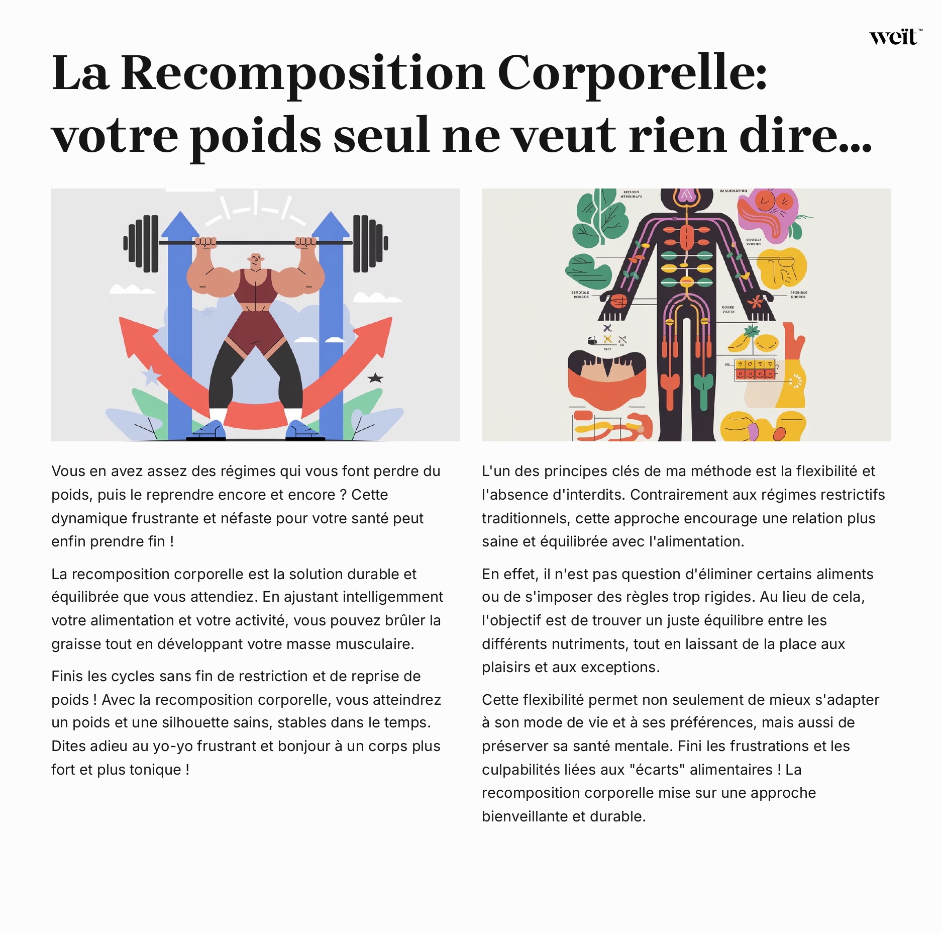 La recomposition corporelle : bien plus qu'un "régime"