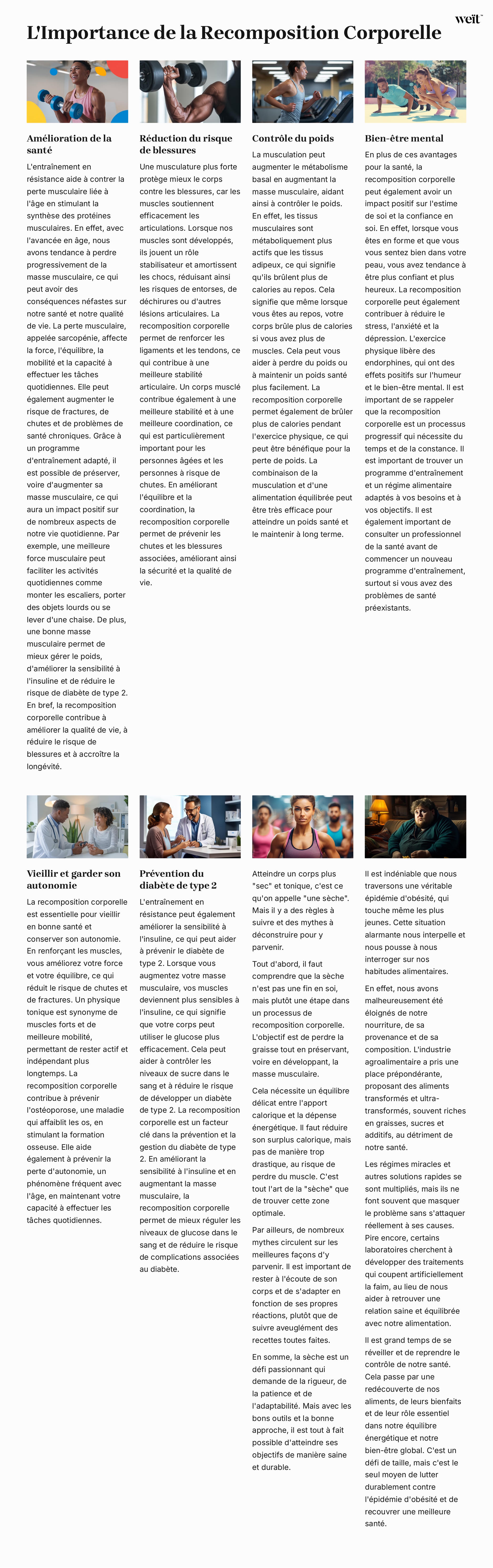 La recomposition corporelle : bien plus qu'un "régime"