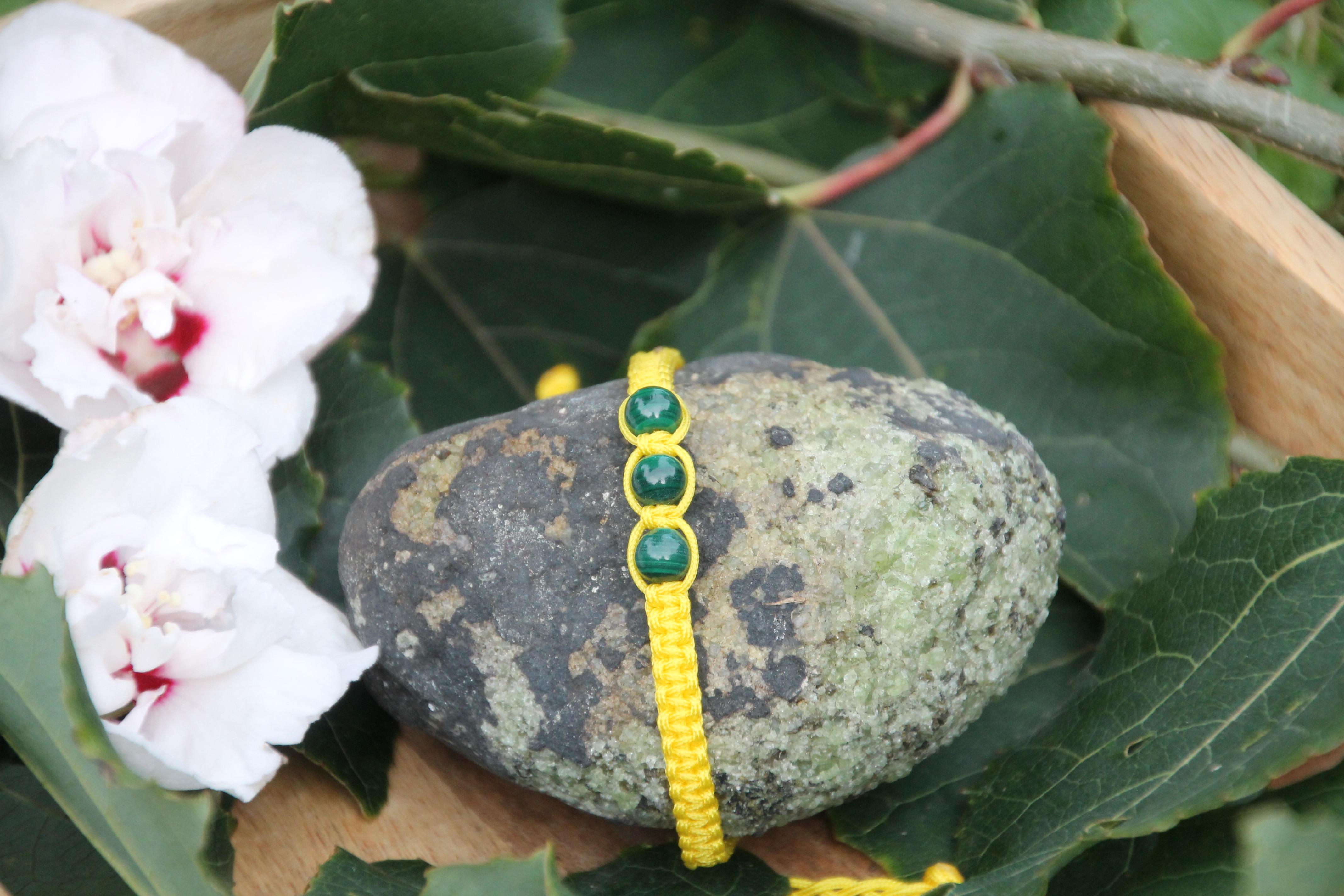 Malachit - Makramee Armband