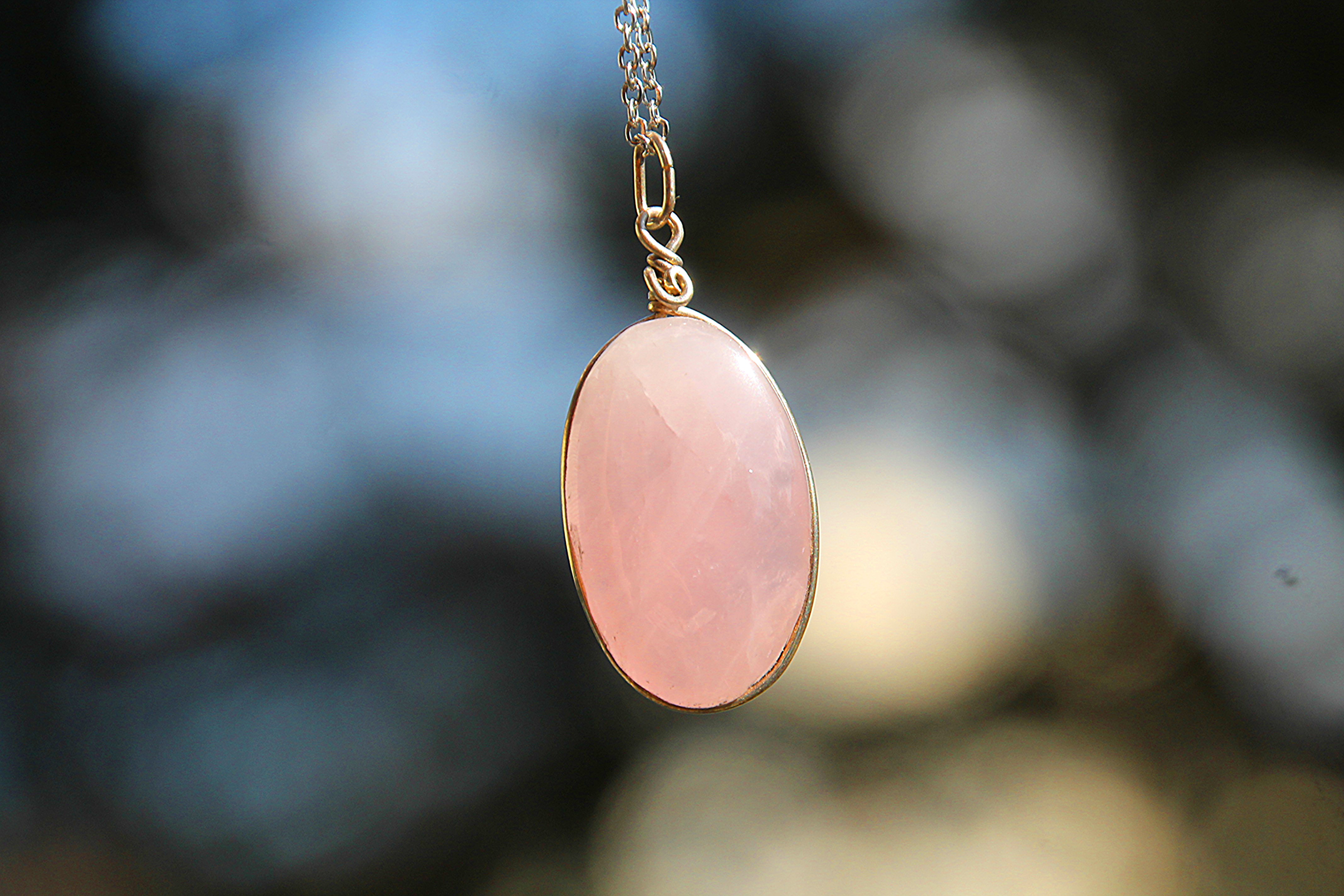 Rosenquarz Halskette