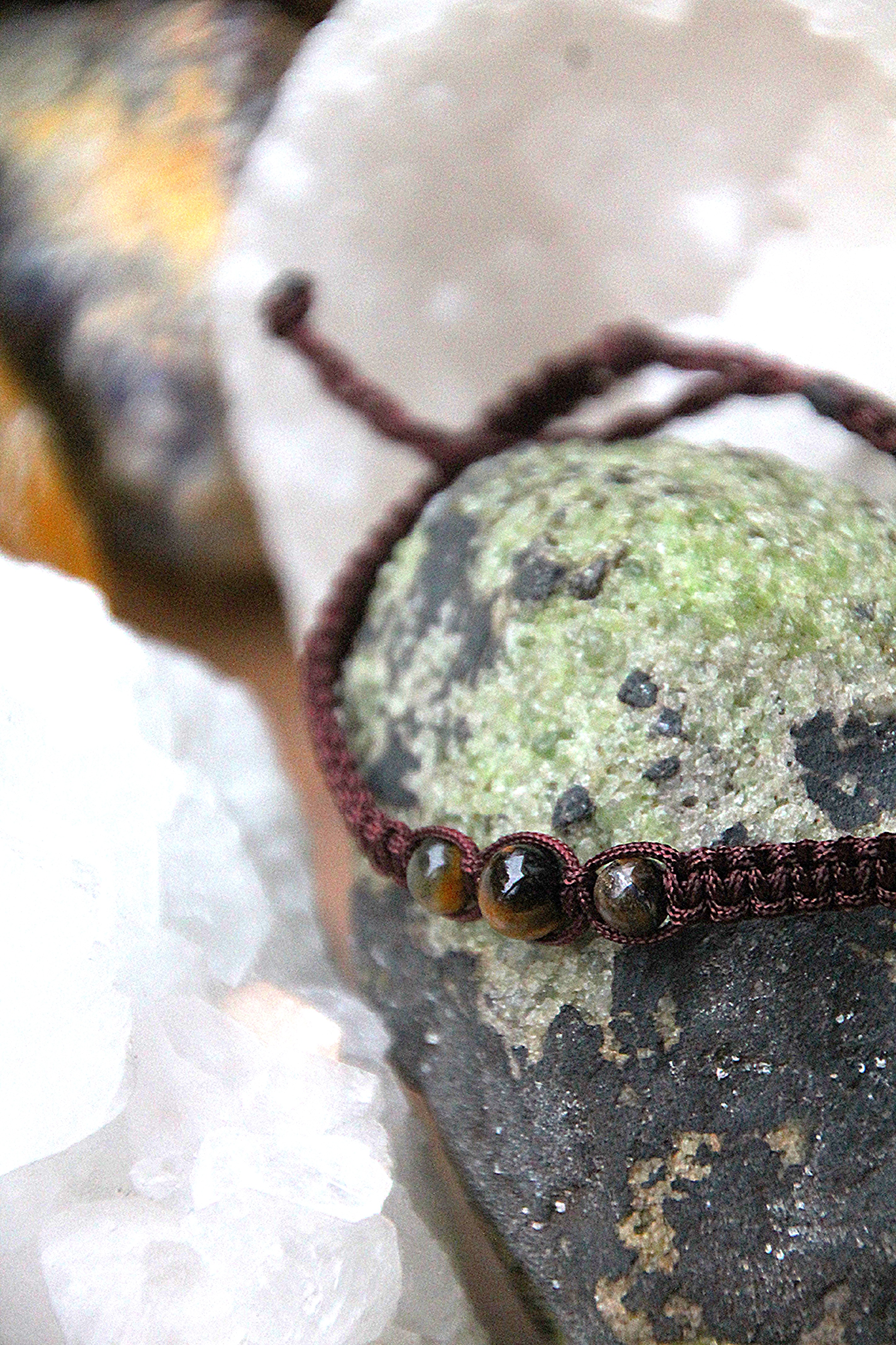 Tigerauge - Makramee Armband