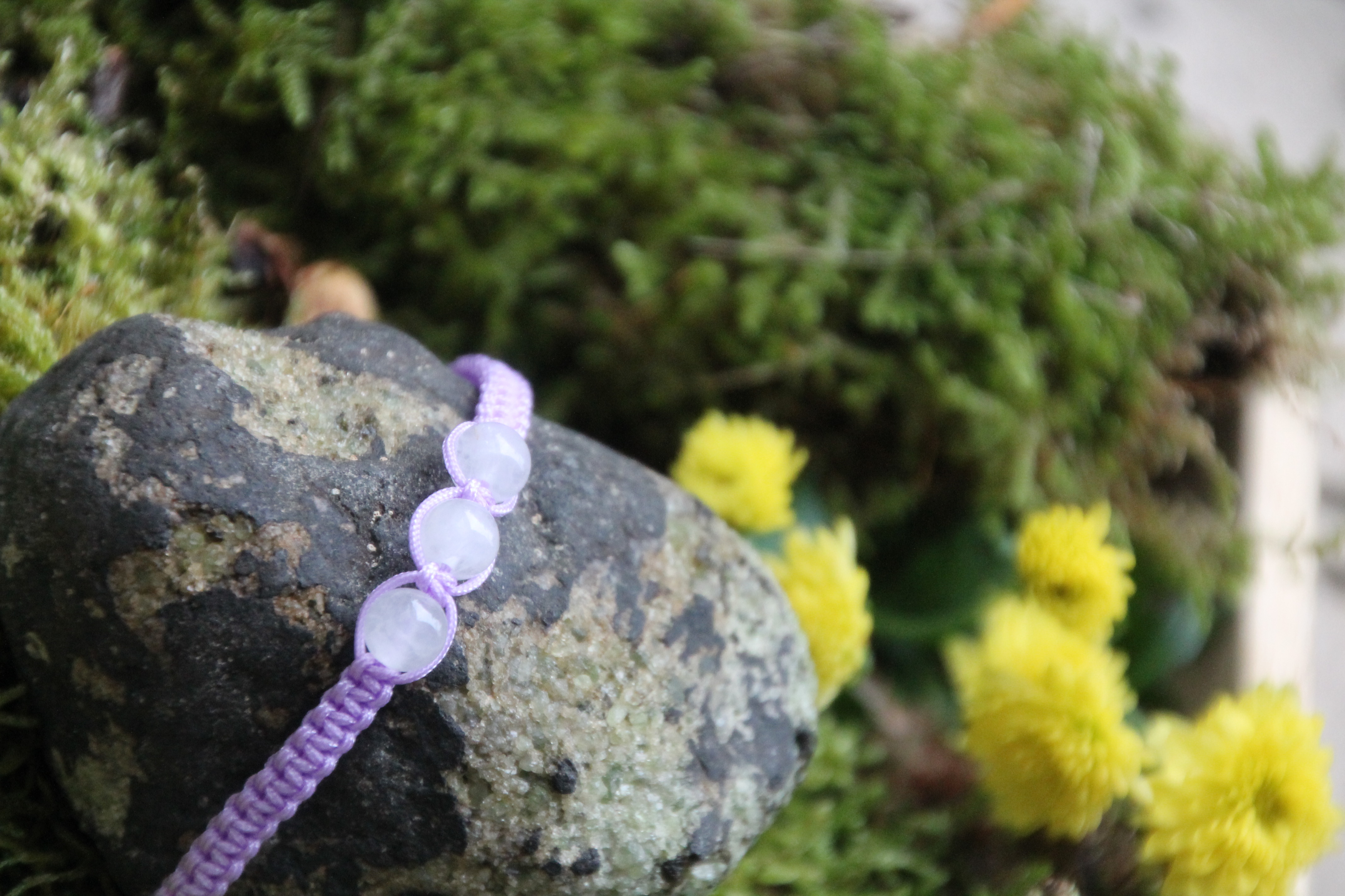 Quarzkristall - Makramee Armband