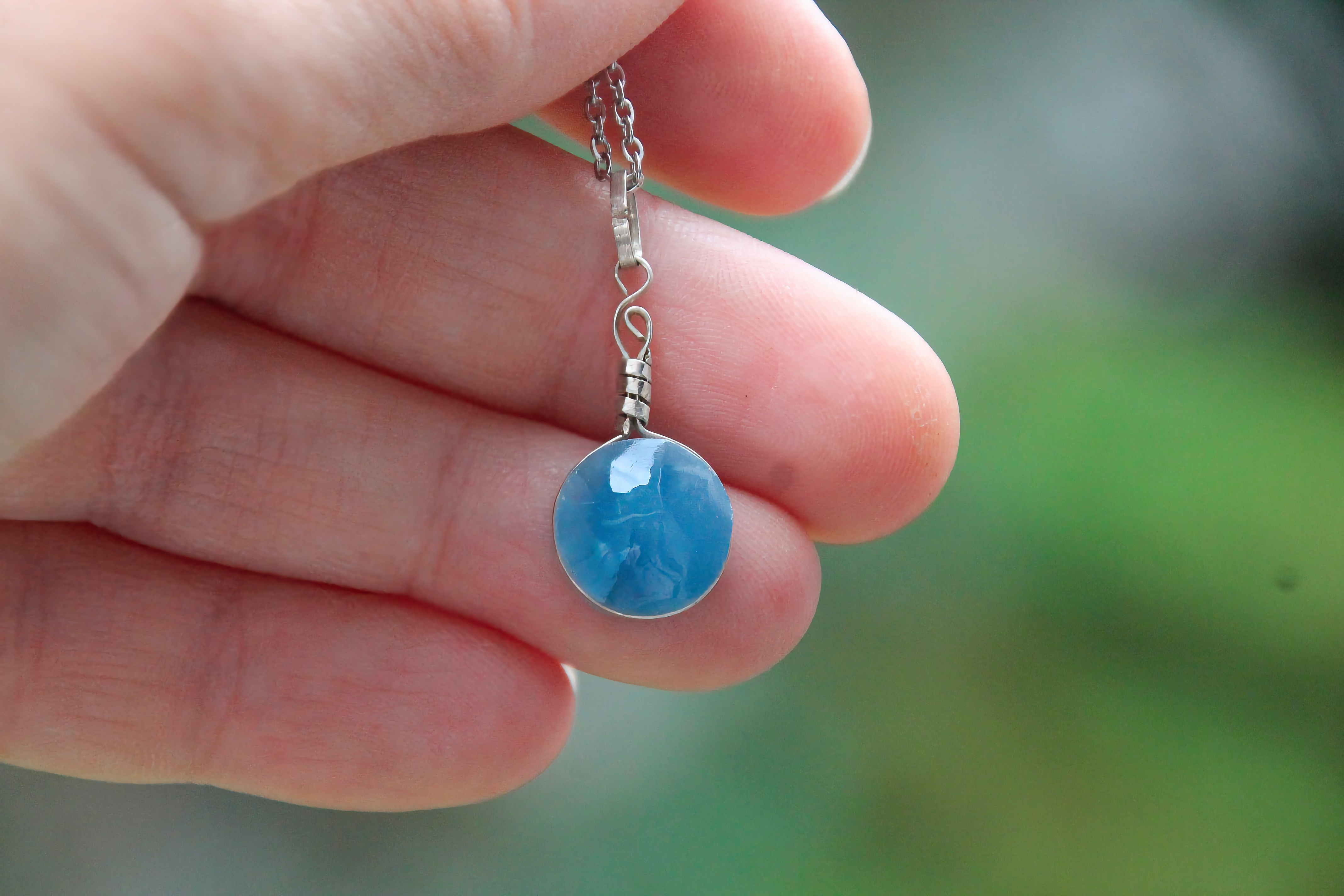 Blauer Onyx Halskette