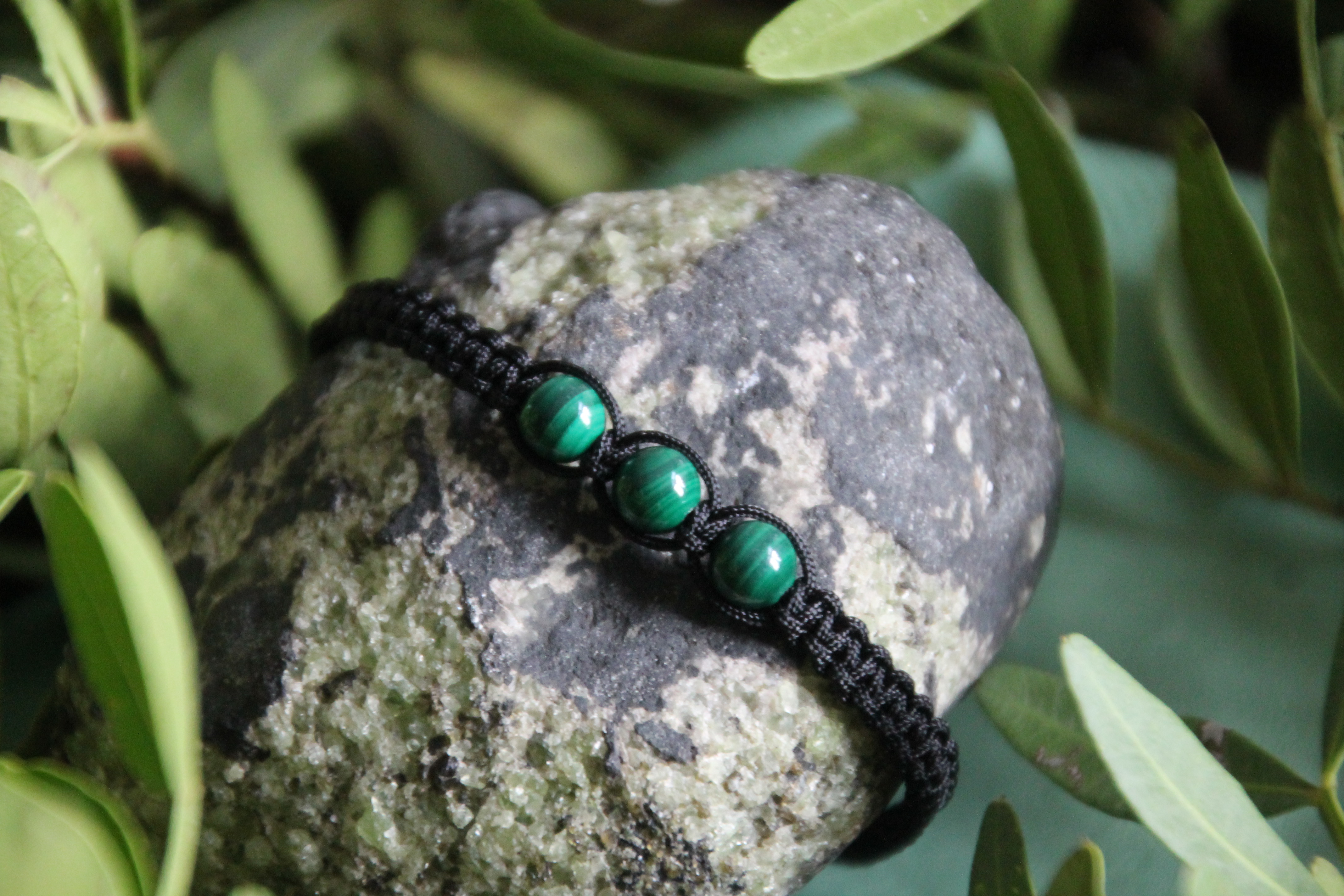 Malachit - Makramee Armband
