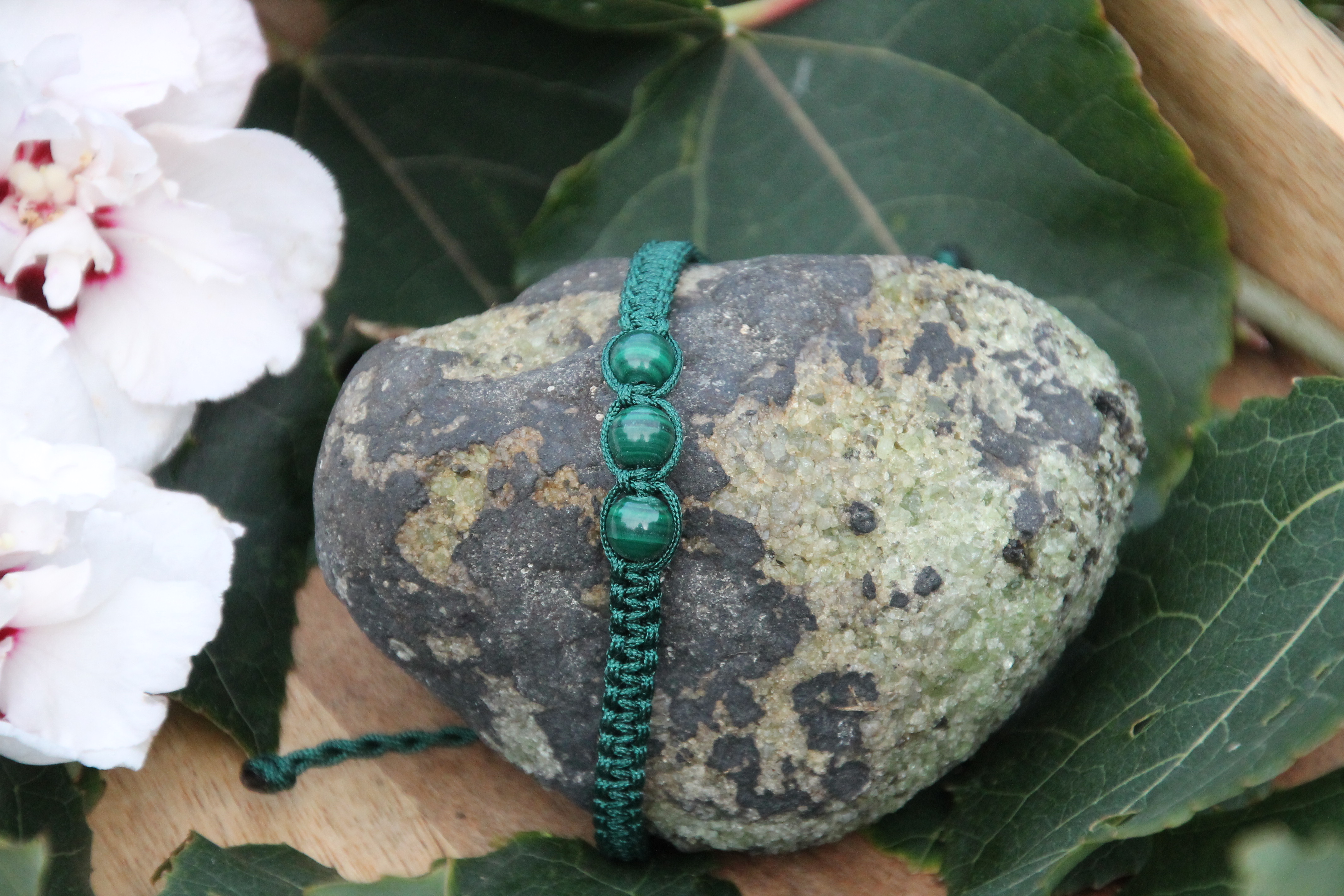 Malachit - Makramee Armband