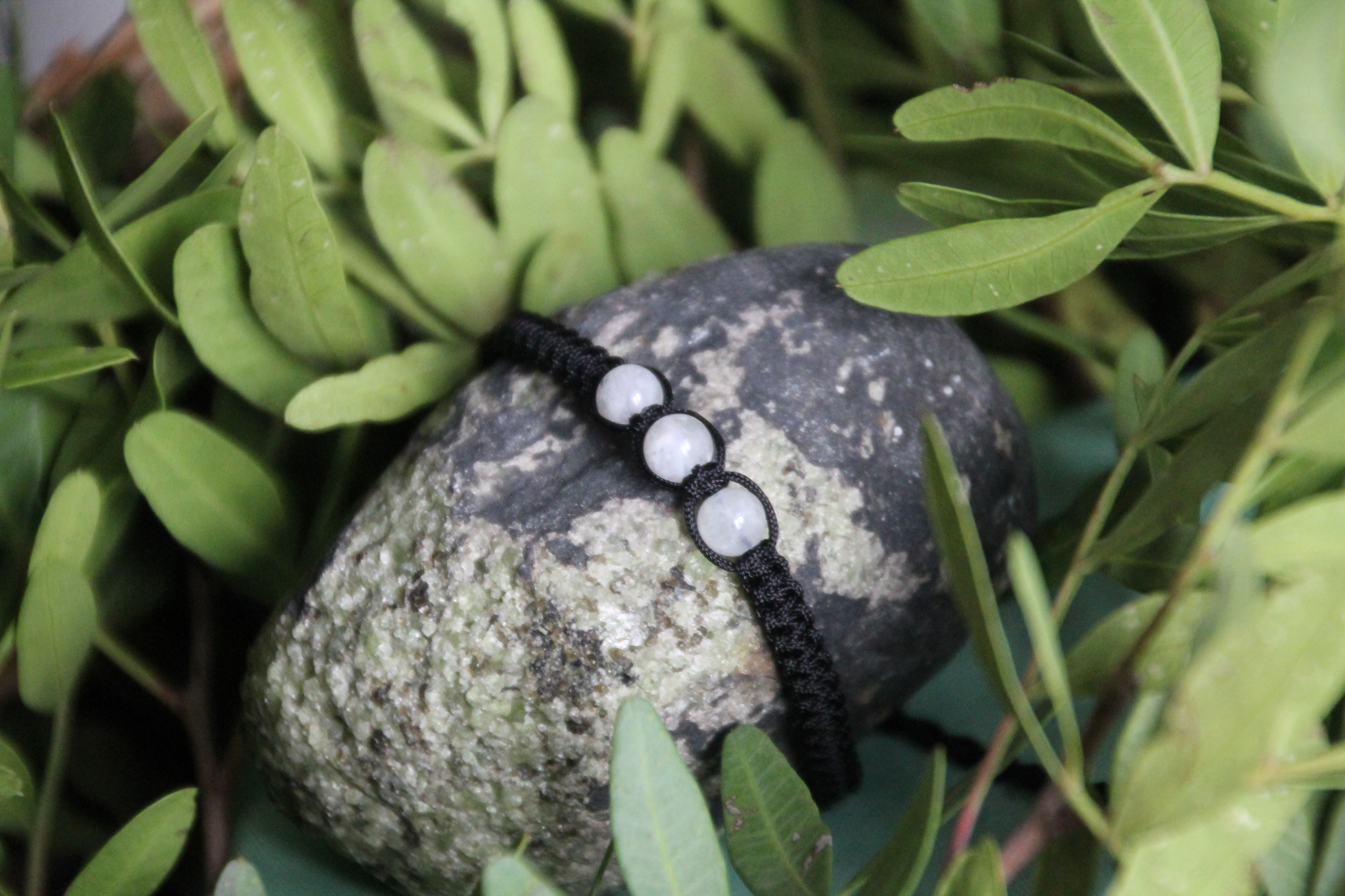 Rosenquarz - Makramee Armband