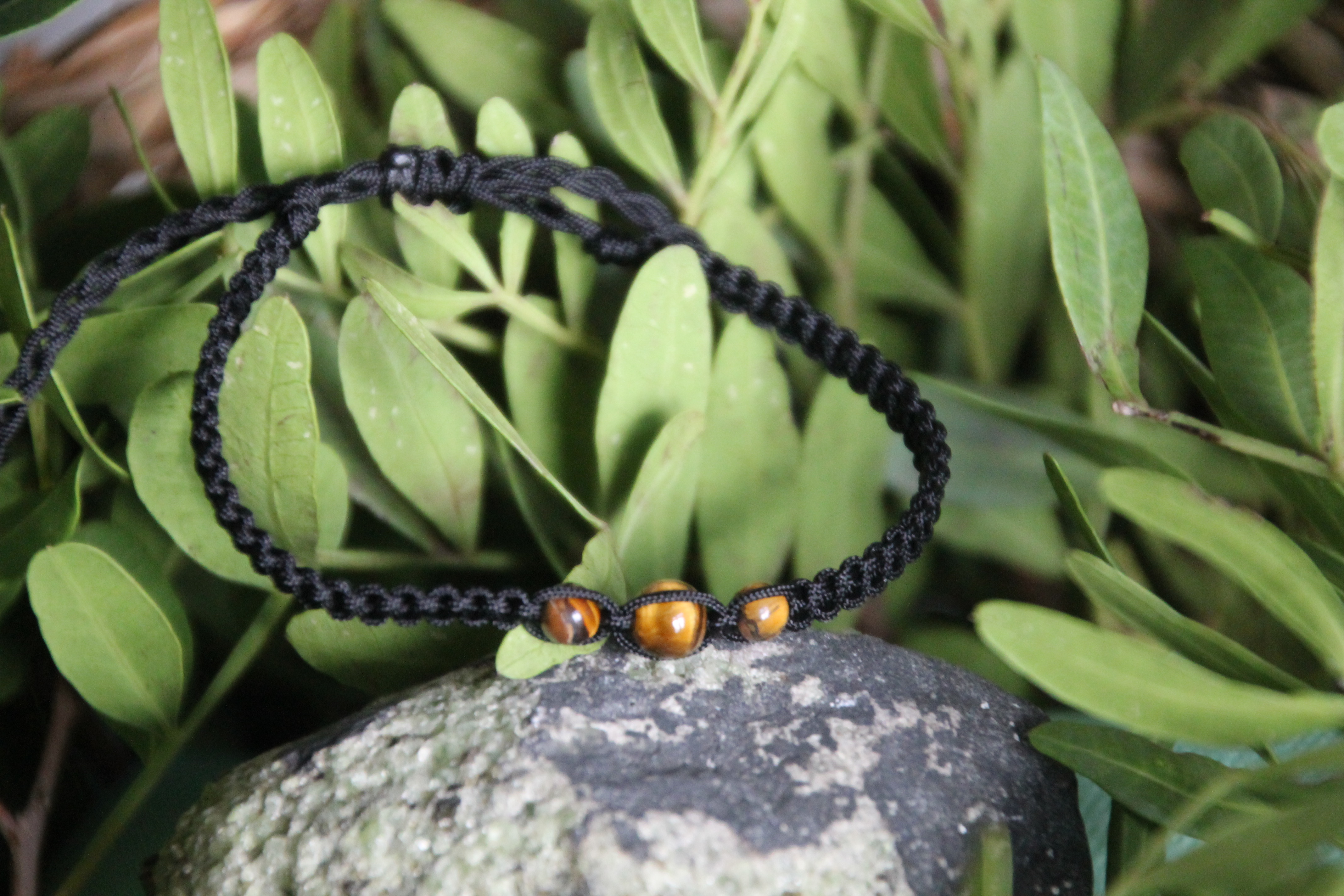 Tigerauge - Makramee Armband