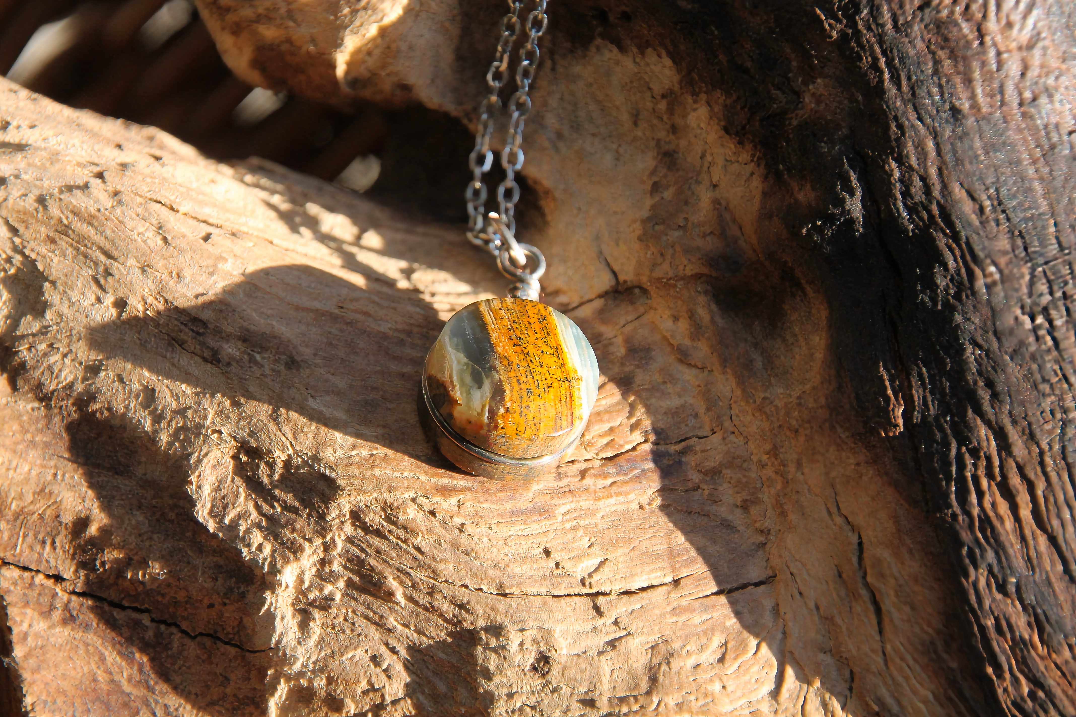 Blauer Onyx Halskette