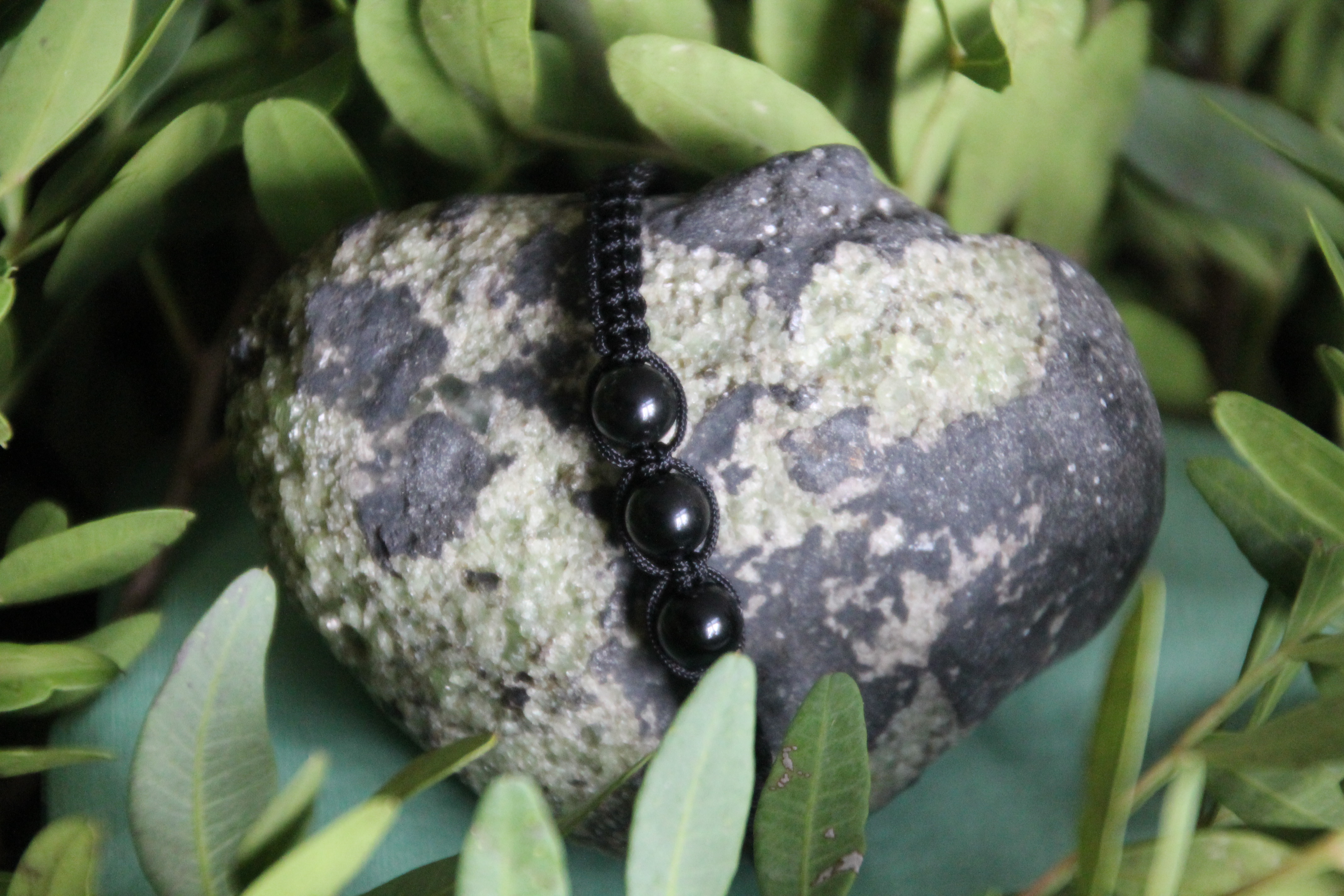 Obsidian - Makramee Armband