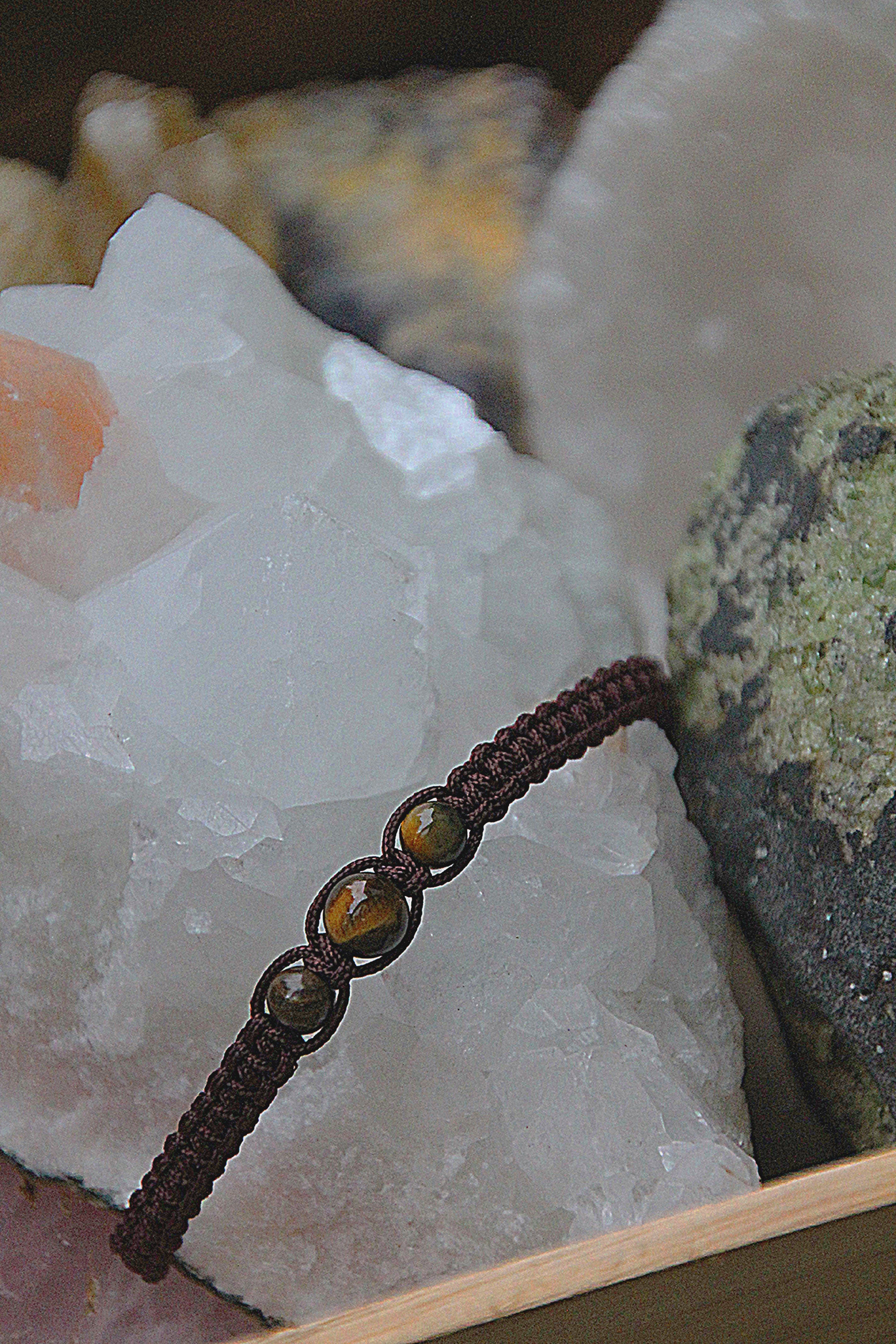 Tigerauge - Makramee Armband