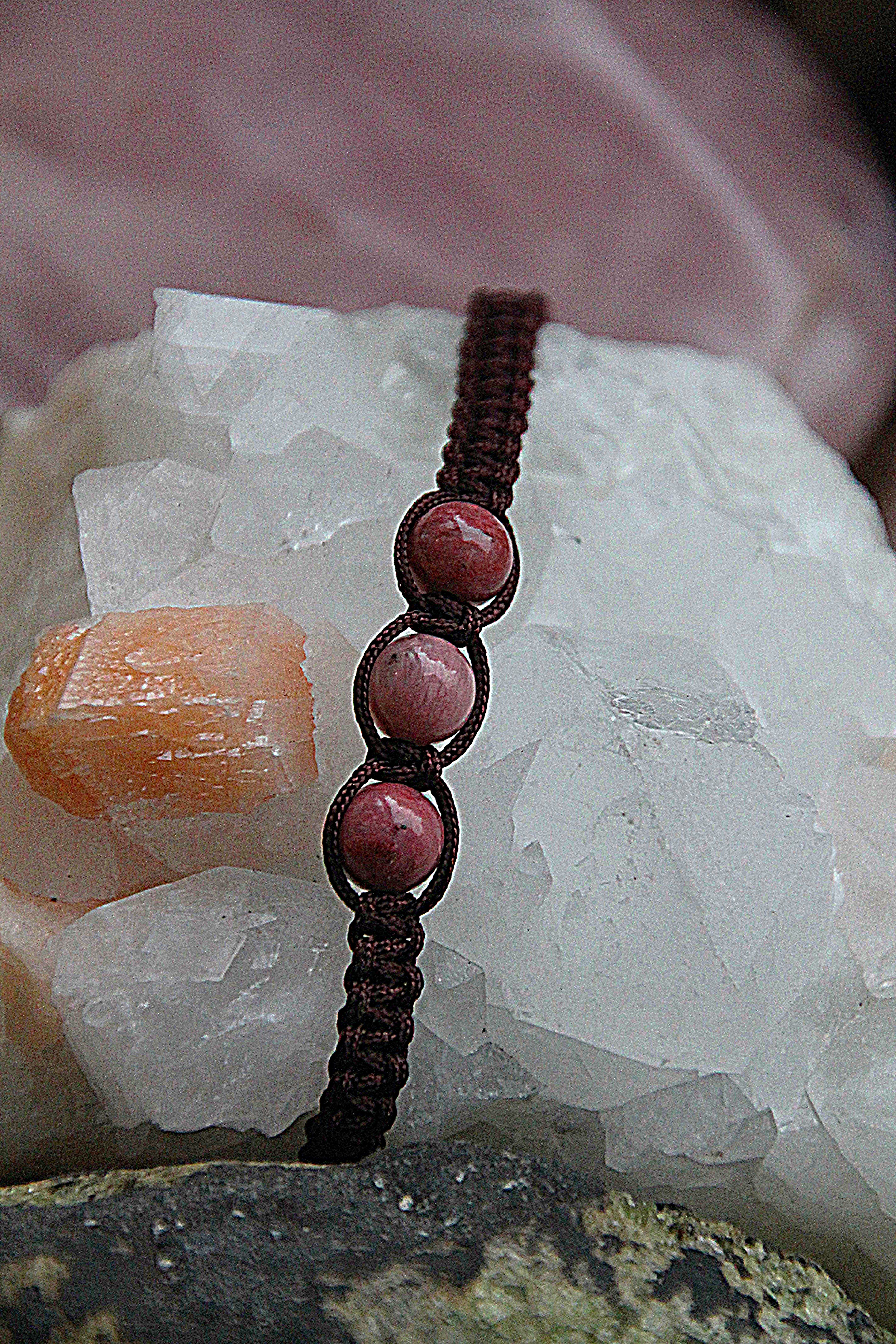 Rhodonit - Makramee Armband