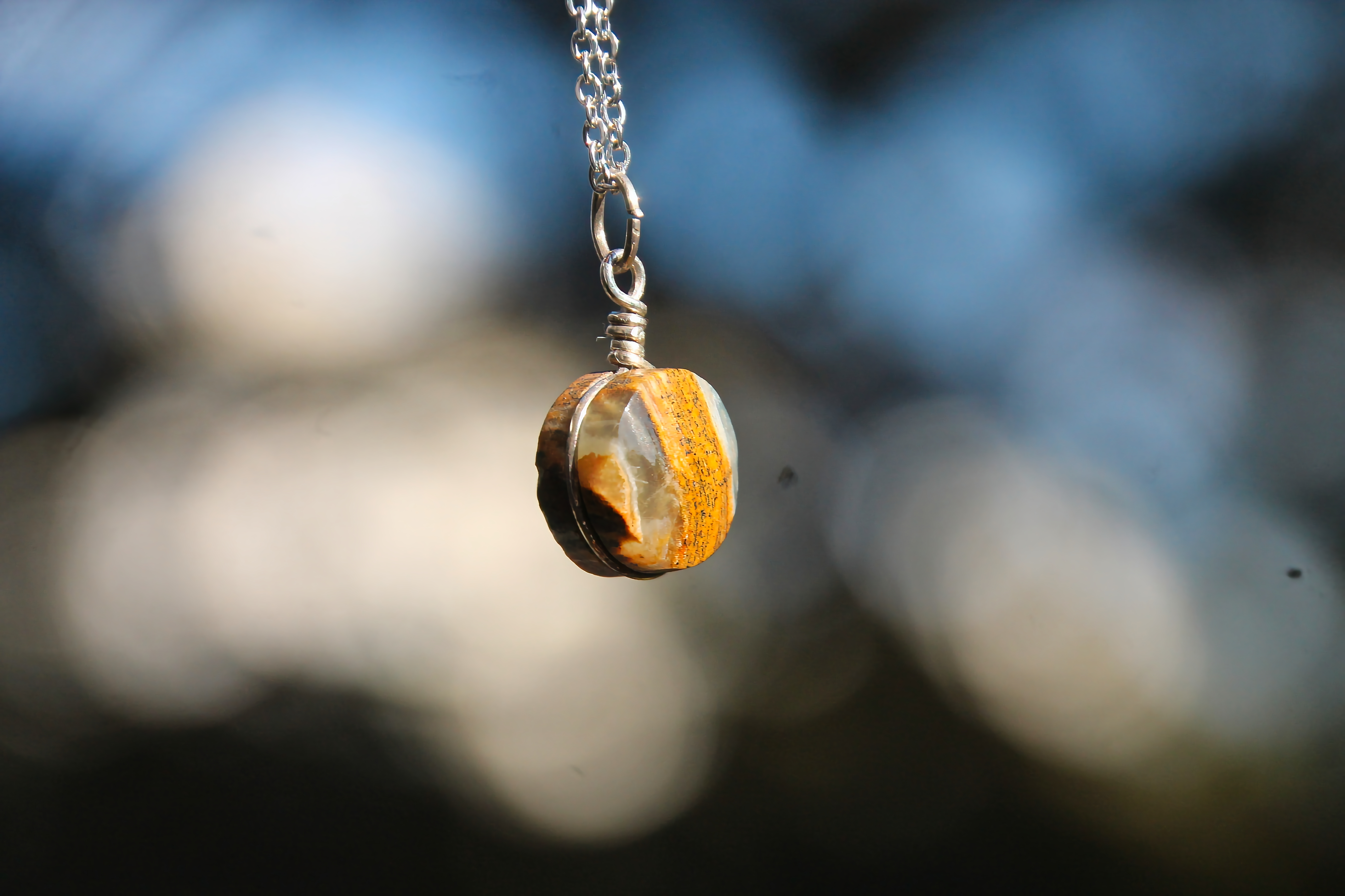 Blauer Onyx Halskette