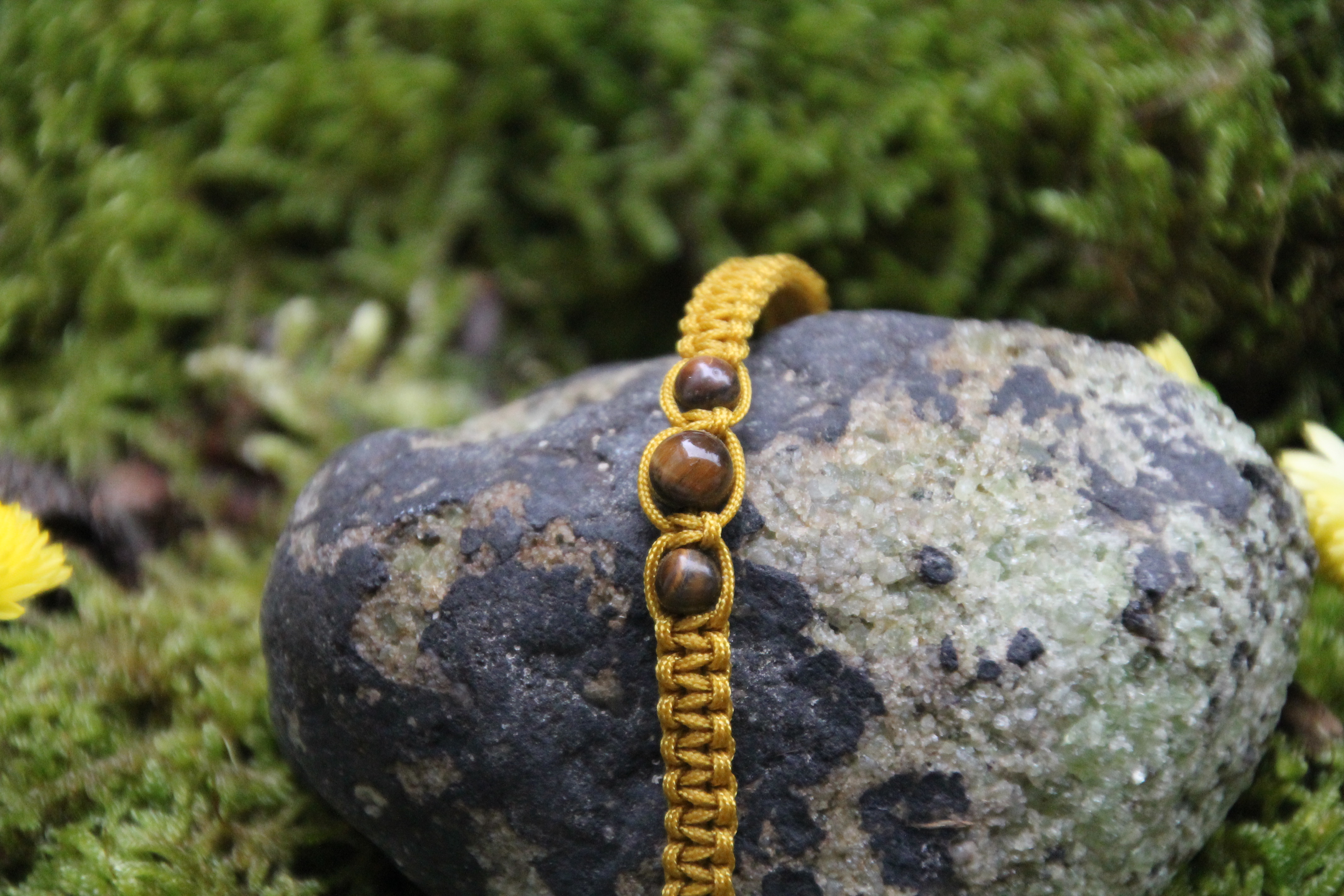 Tigerauge - Makramee Armband