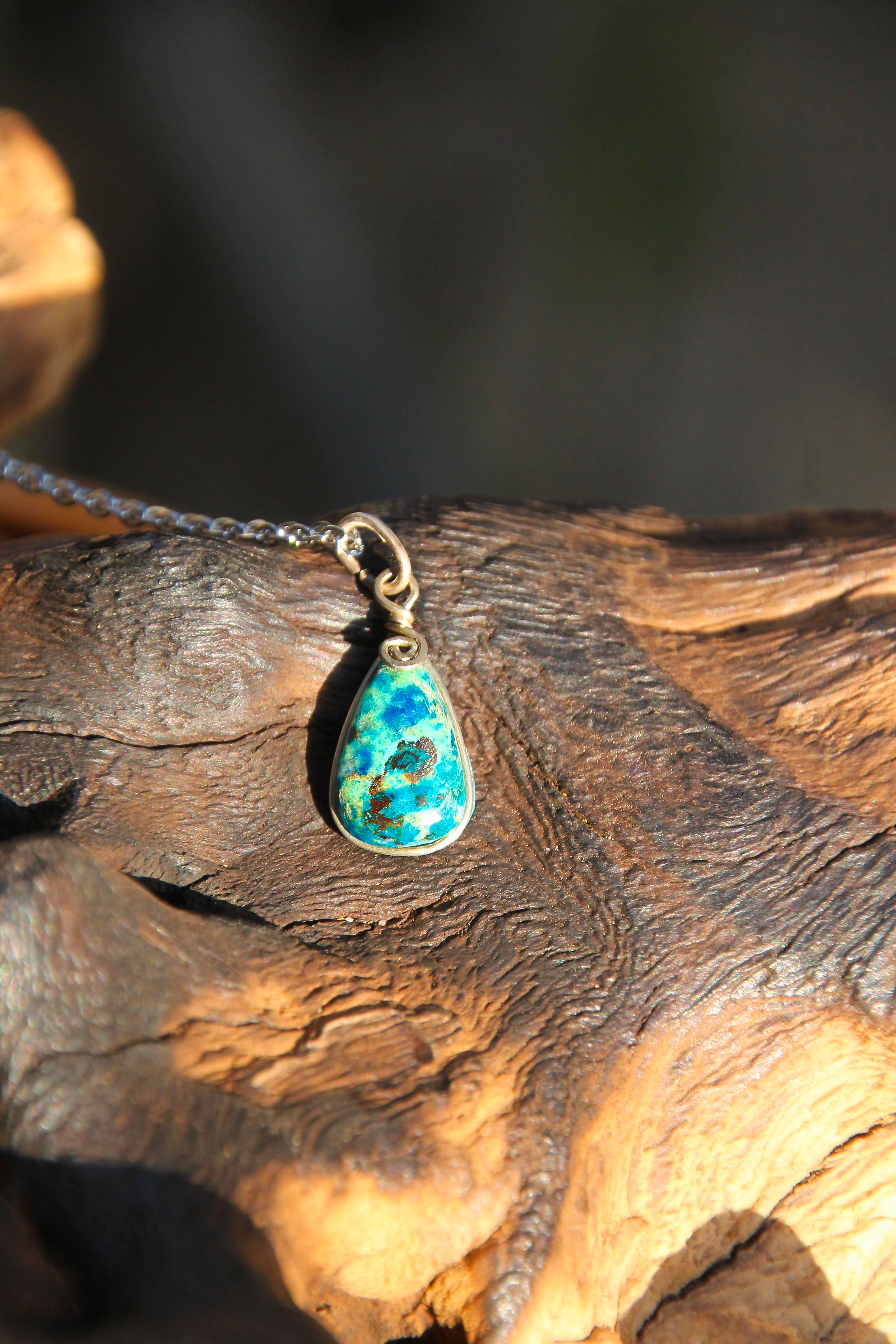 Azurit-Türkis Halskette