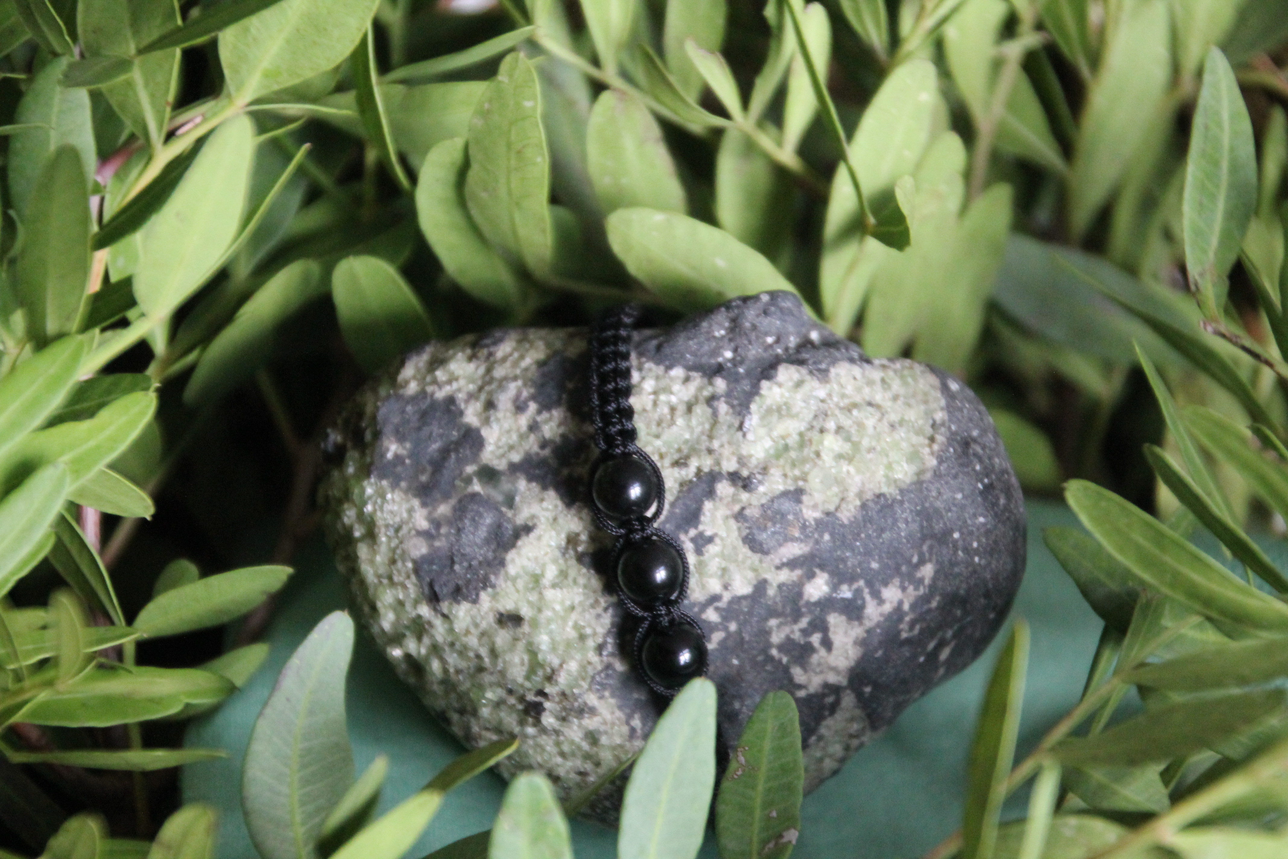 Obsidian - Makramee Armband