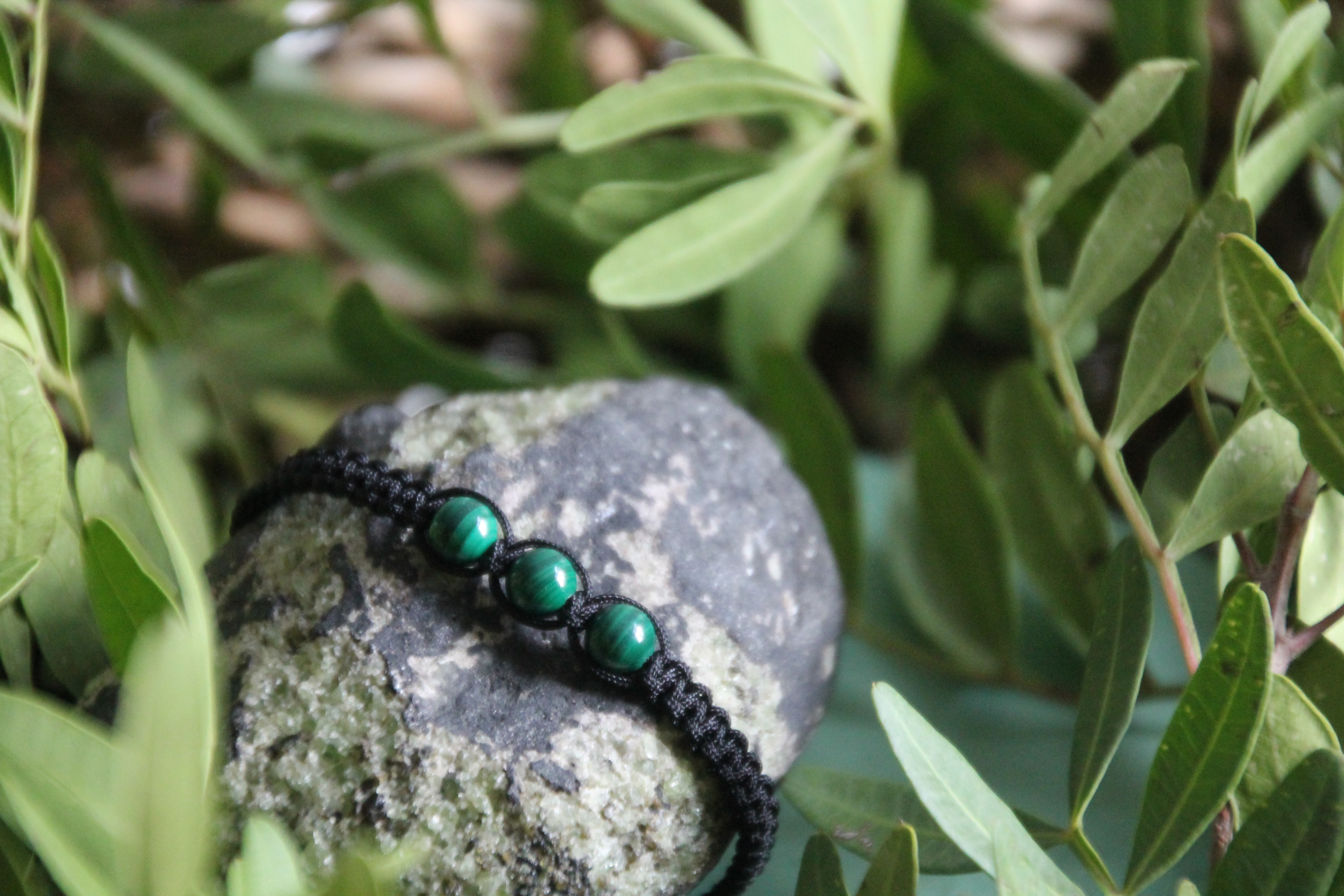 Malachit - Makramee Armband