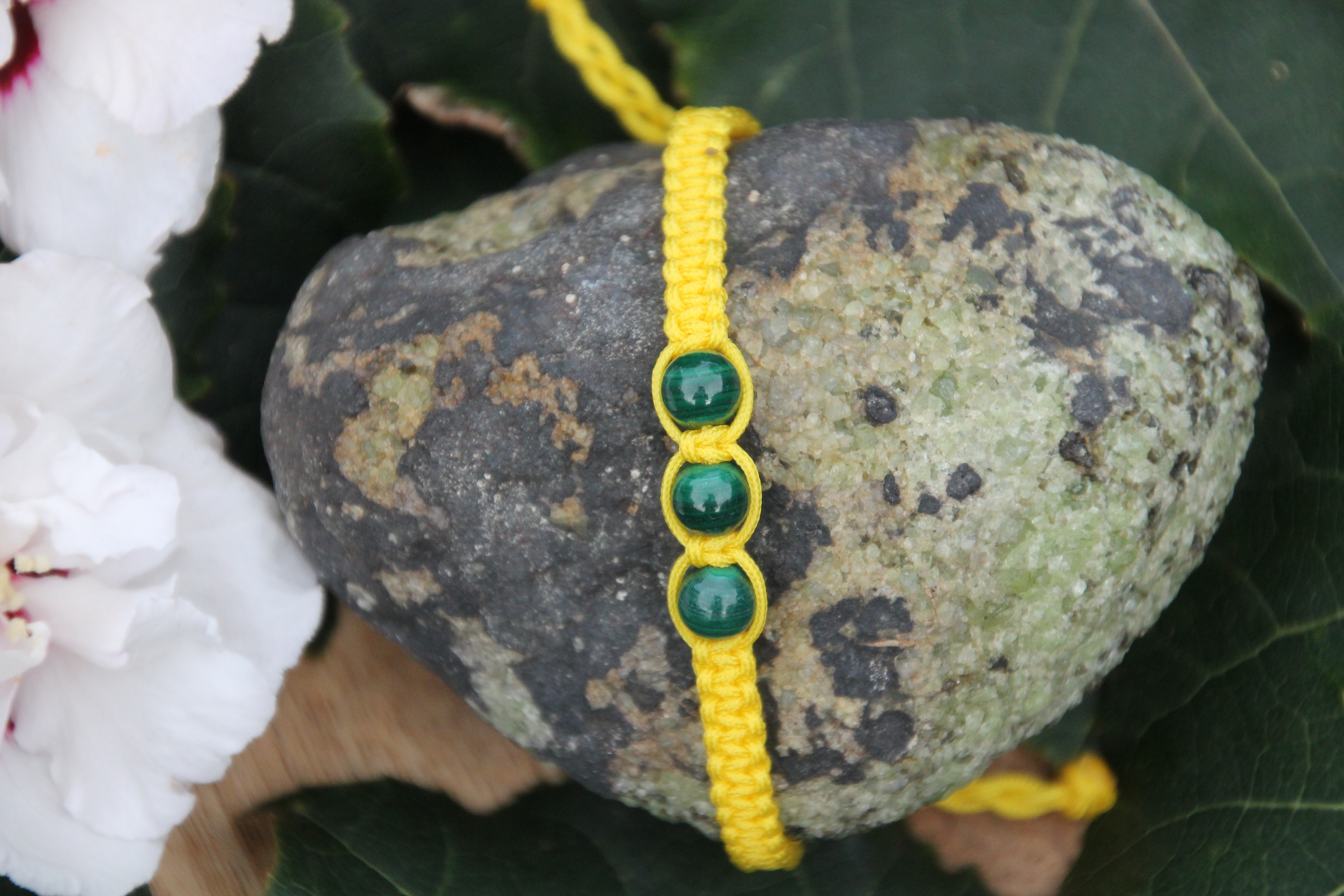 Malachit - Makramee Armband