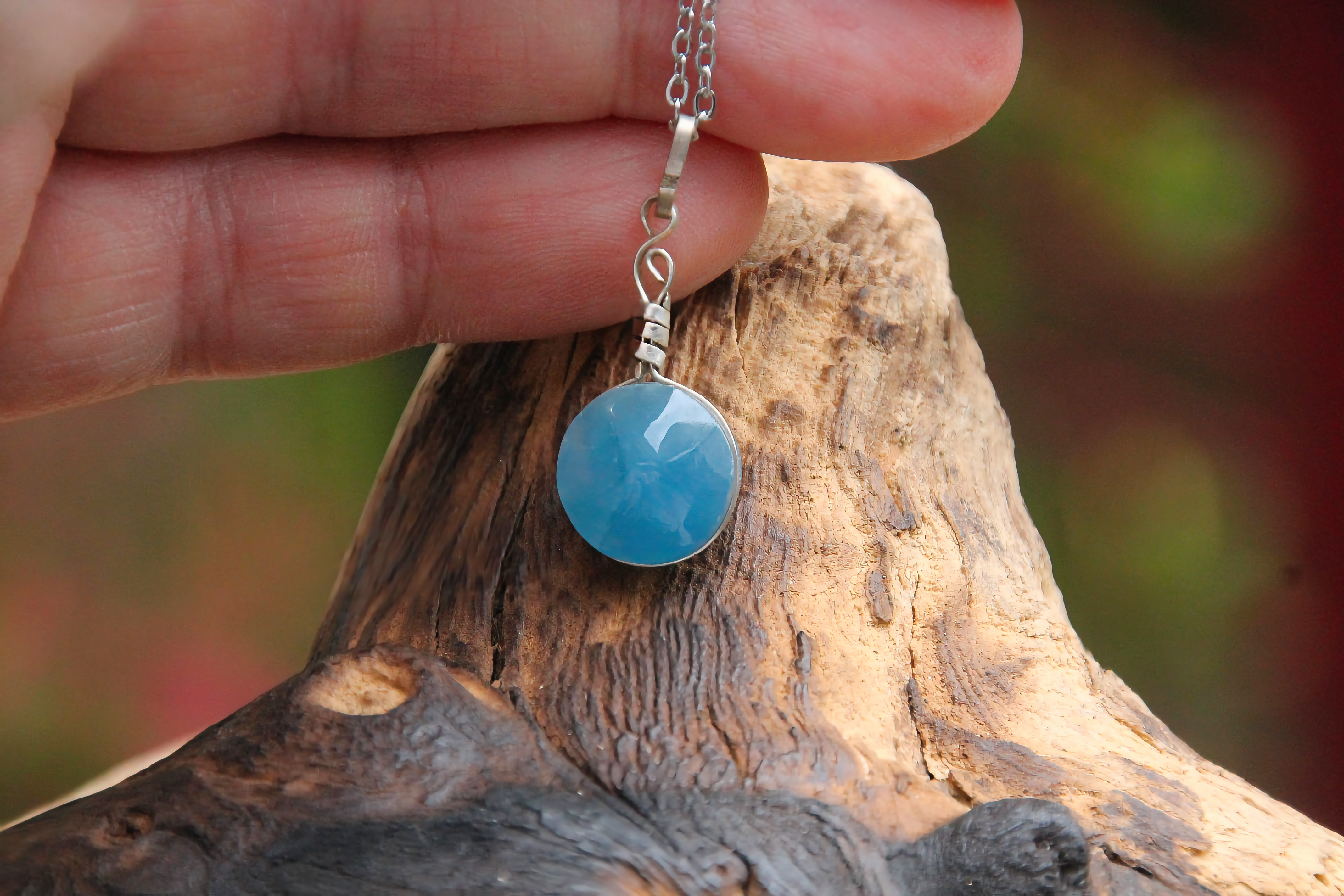 Blauer Onyx Halskette