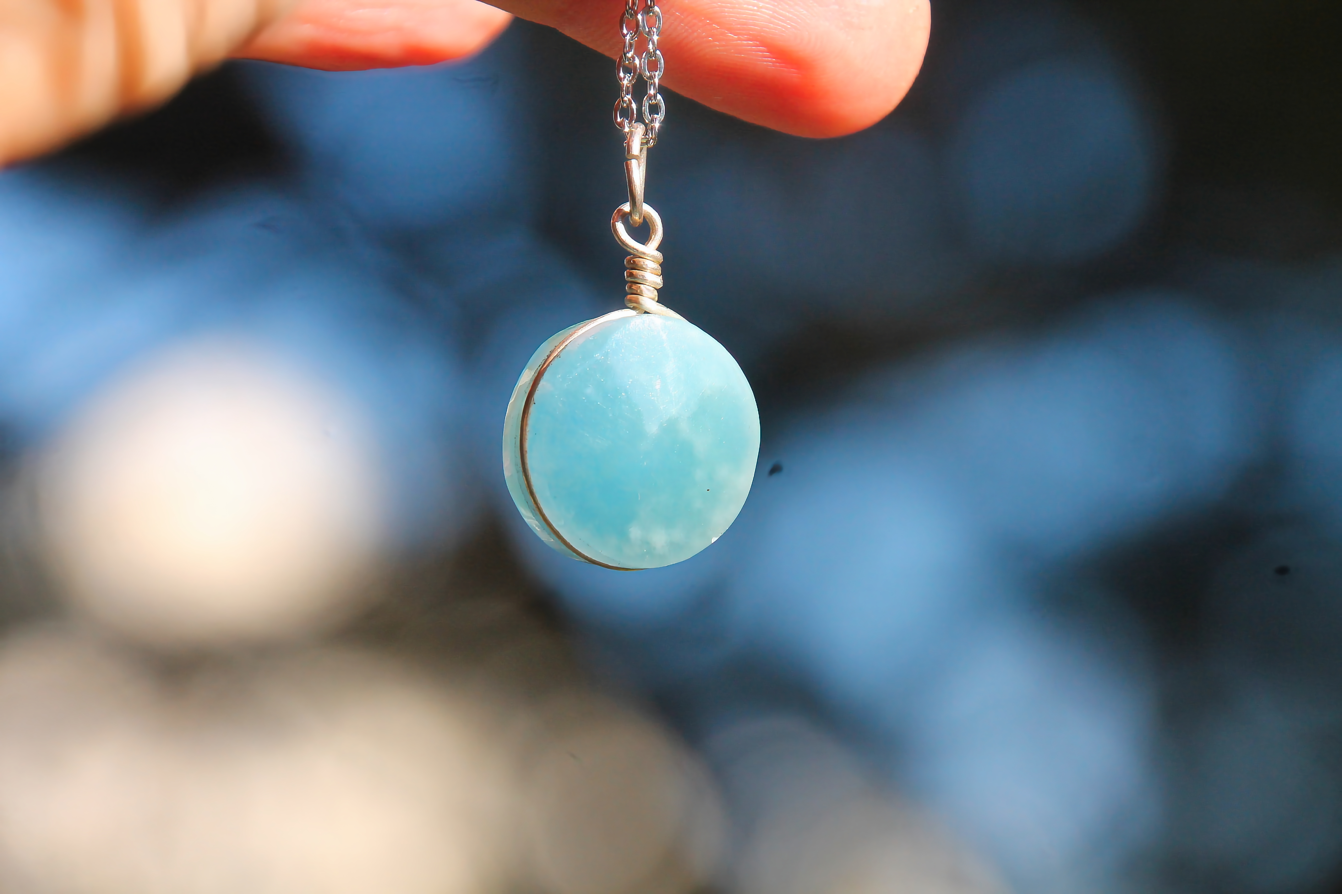 Blauer Onyx Halskette