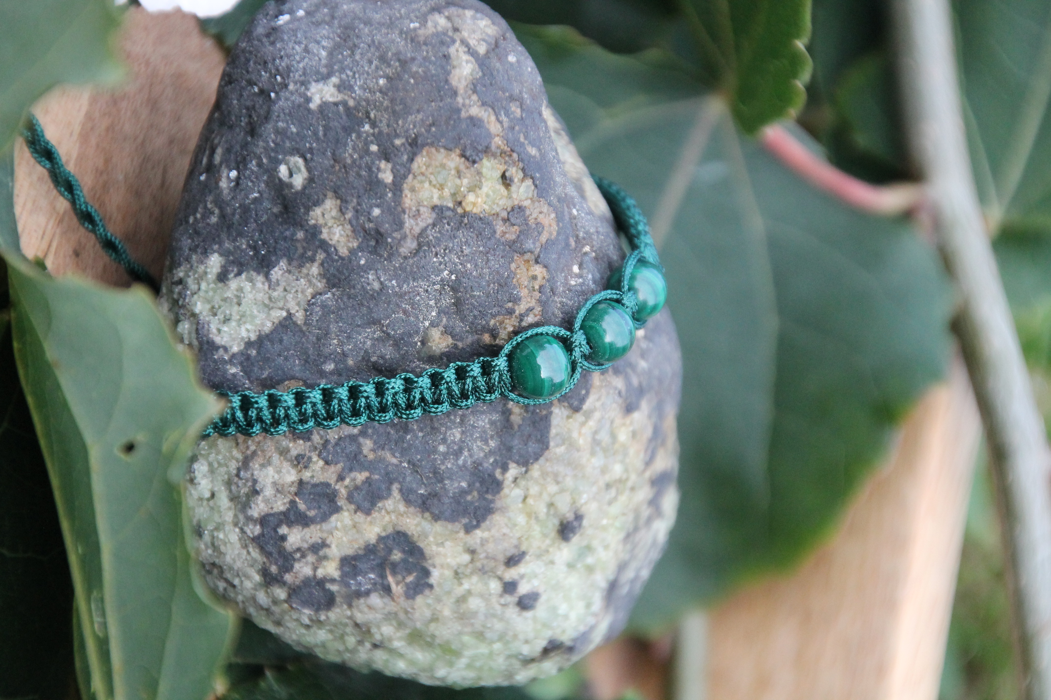 Malachit - Makramee Armband