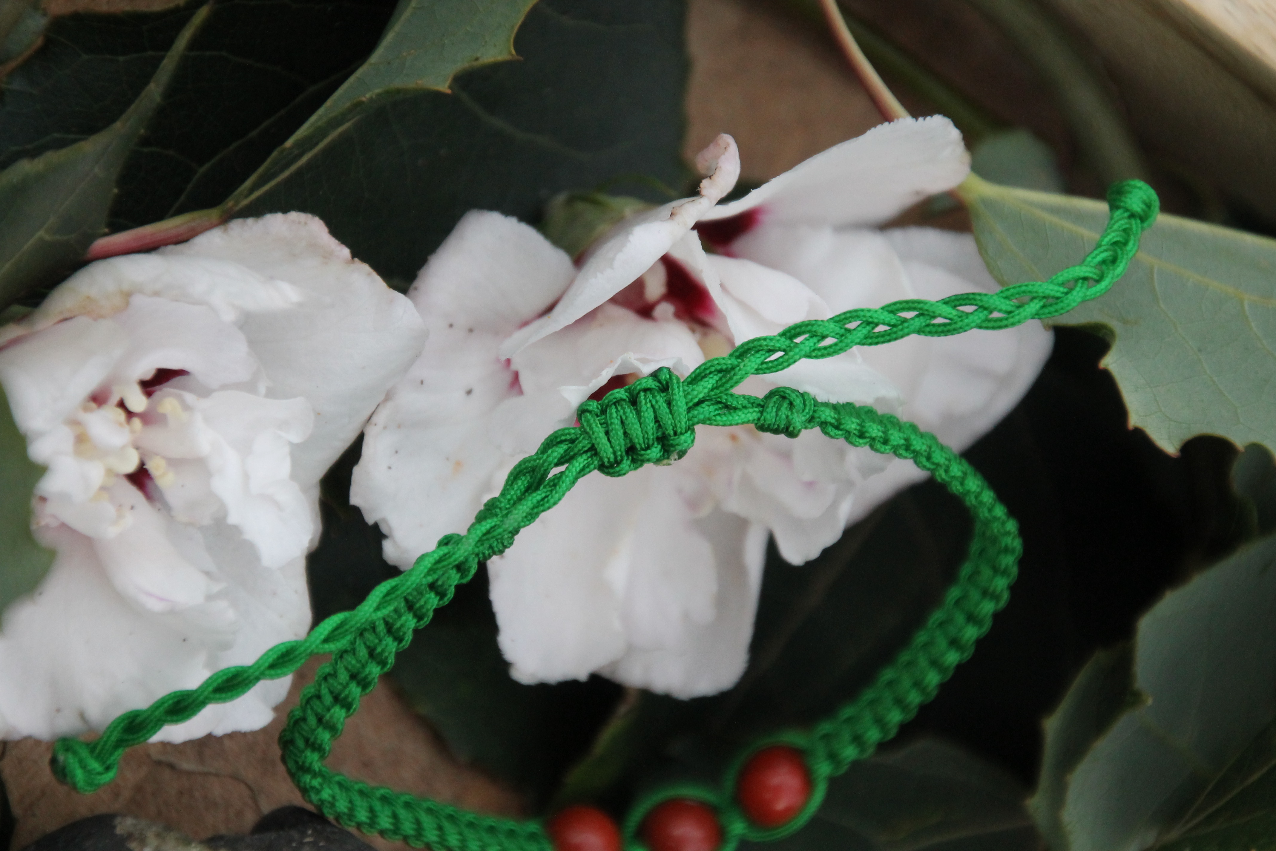 Roter Jaspis - Makramee Armband