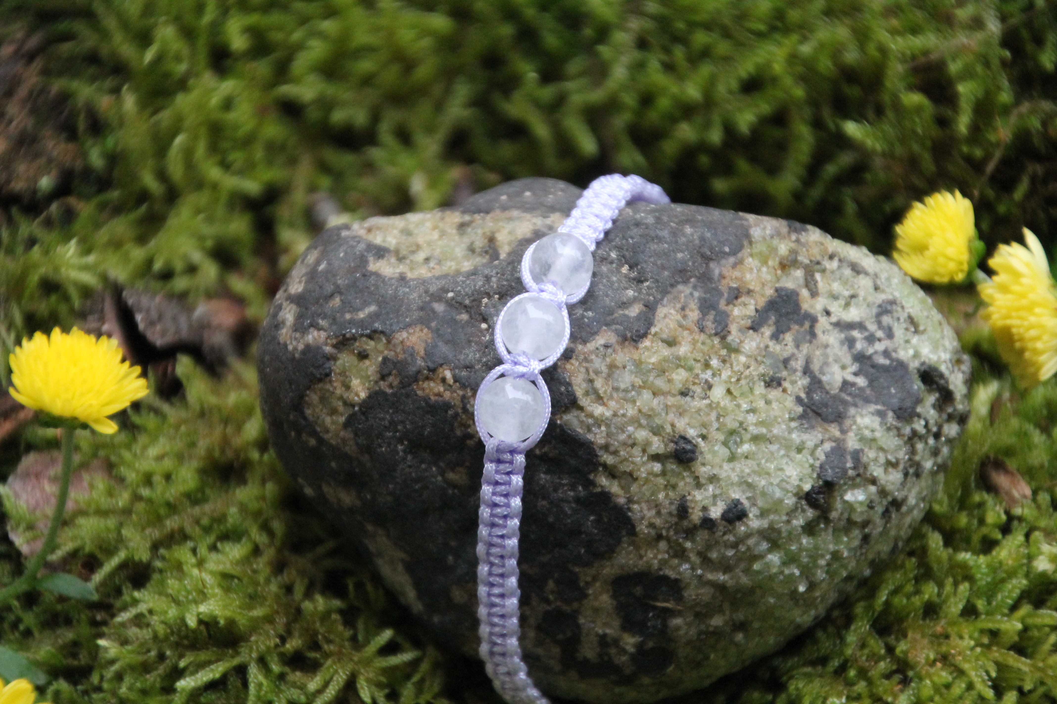 Quarzkristall - Makramee Armband