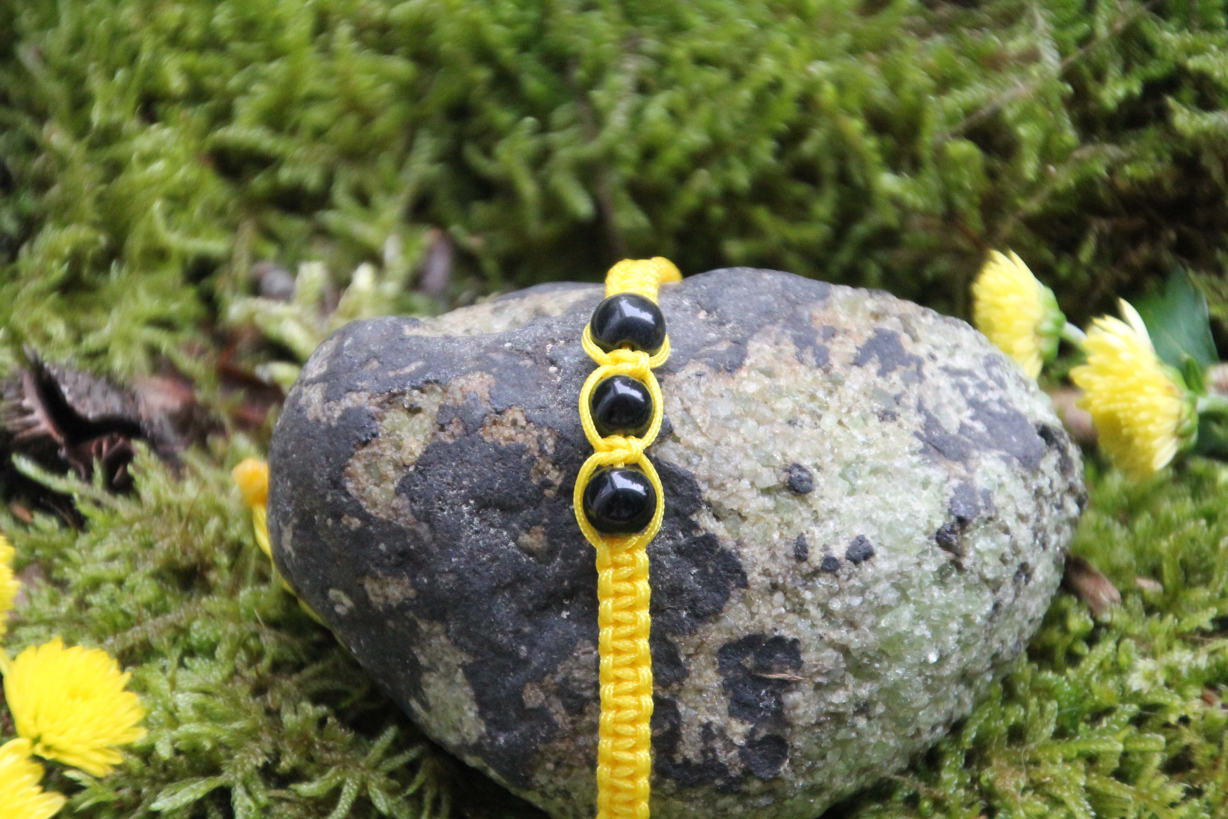 Obsidian - Makramee Armband