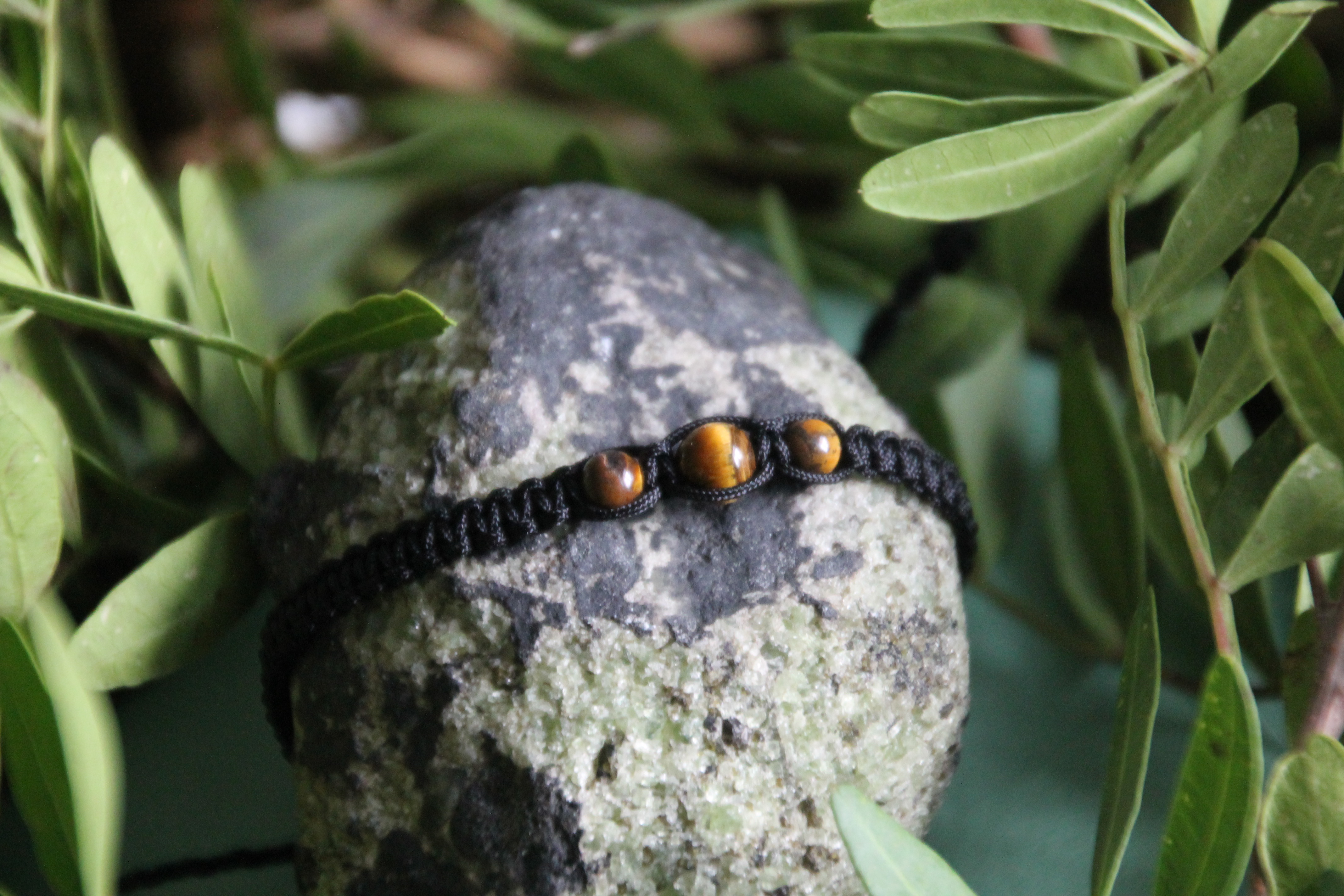 Tigerauge - Makramee Armband