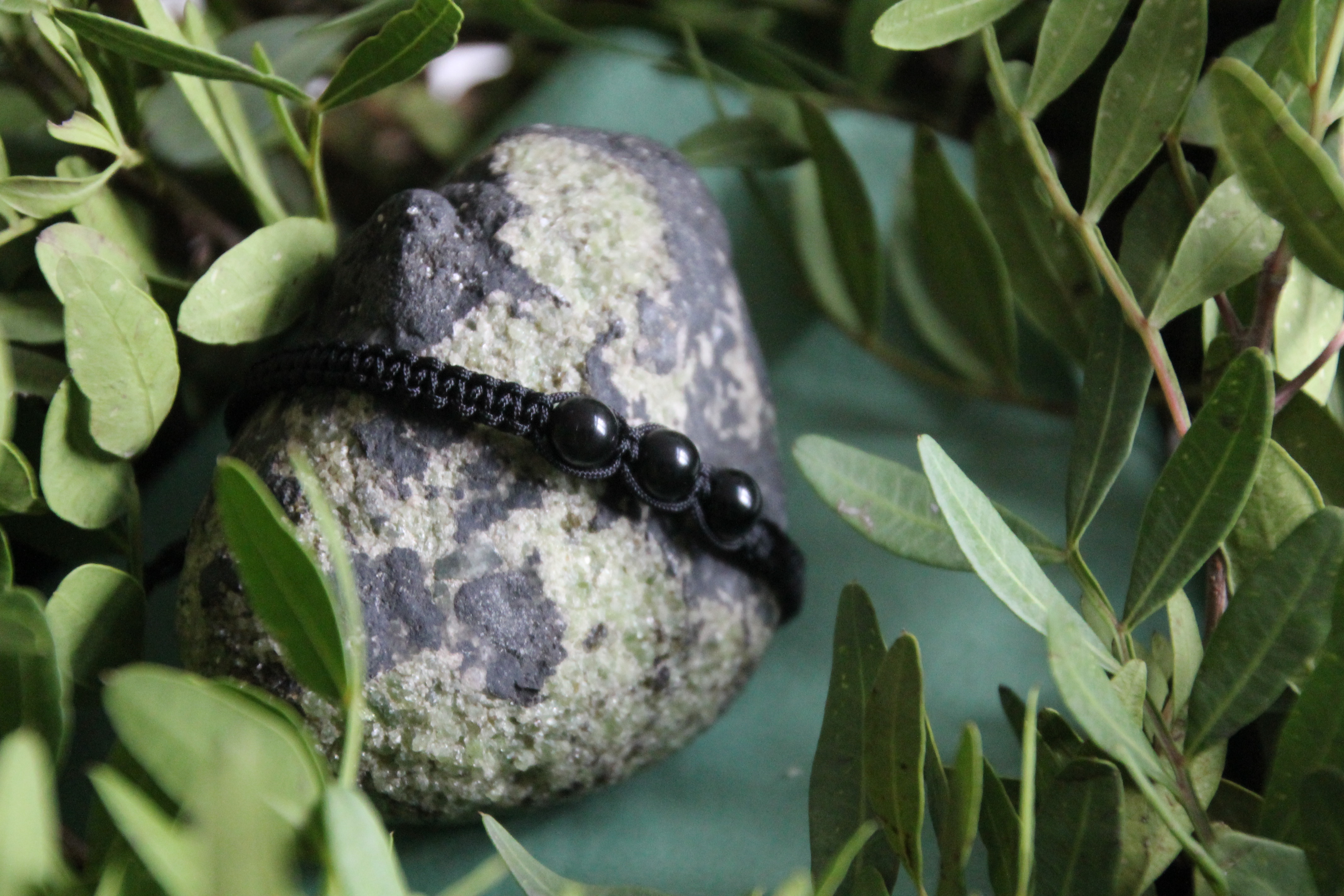 Obsidian - Makramee Armband