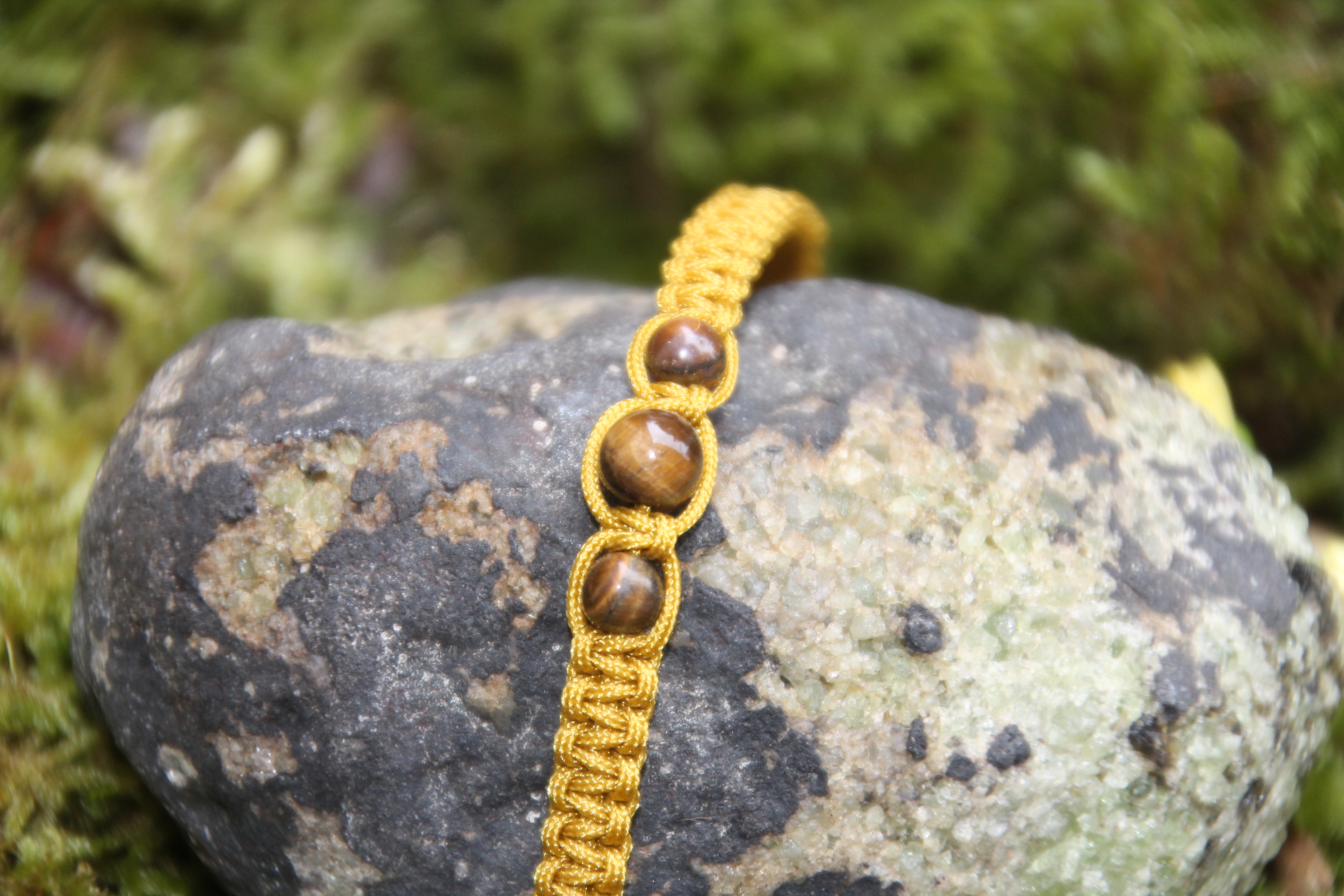 Tigerauge - Makramee Armband