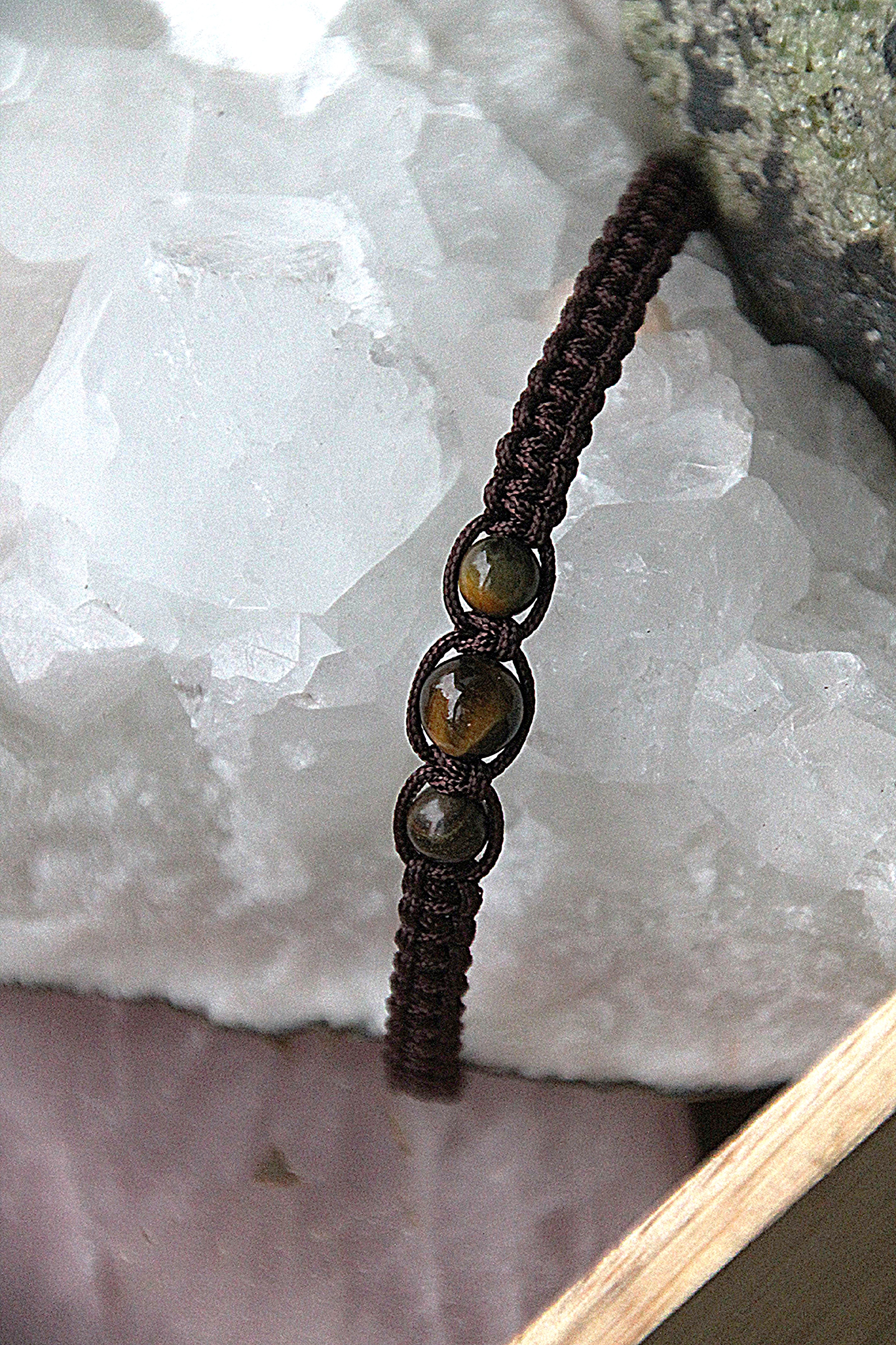 Tigerauge - Makramee Armband