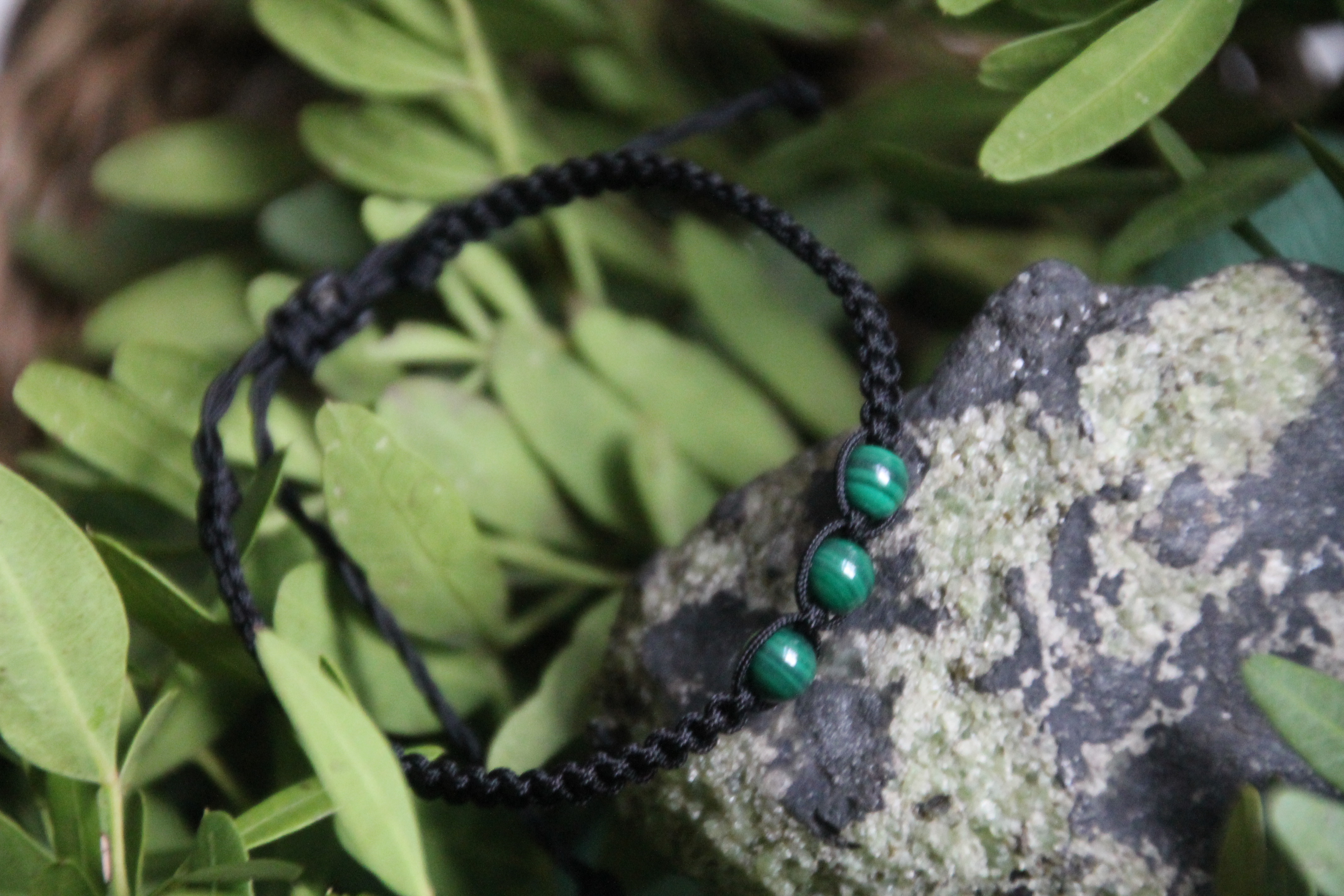 Malachit - Makramee Armband