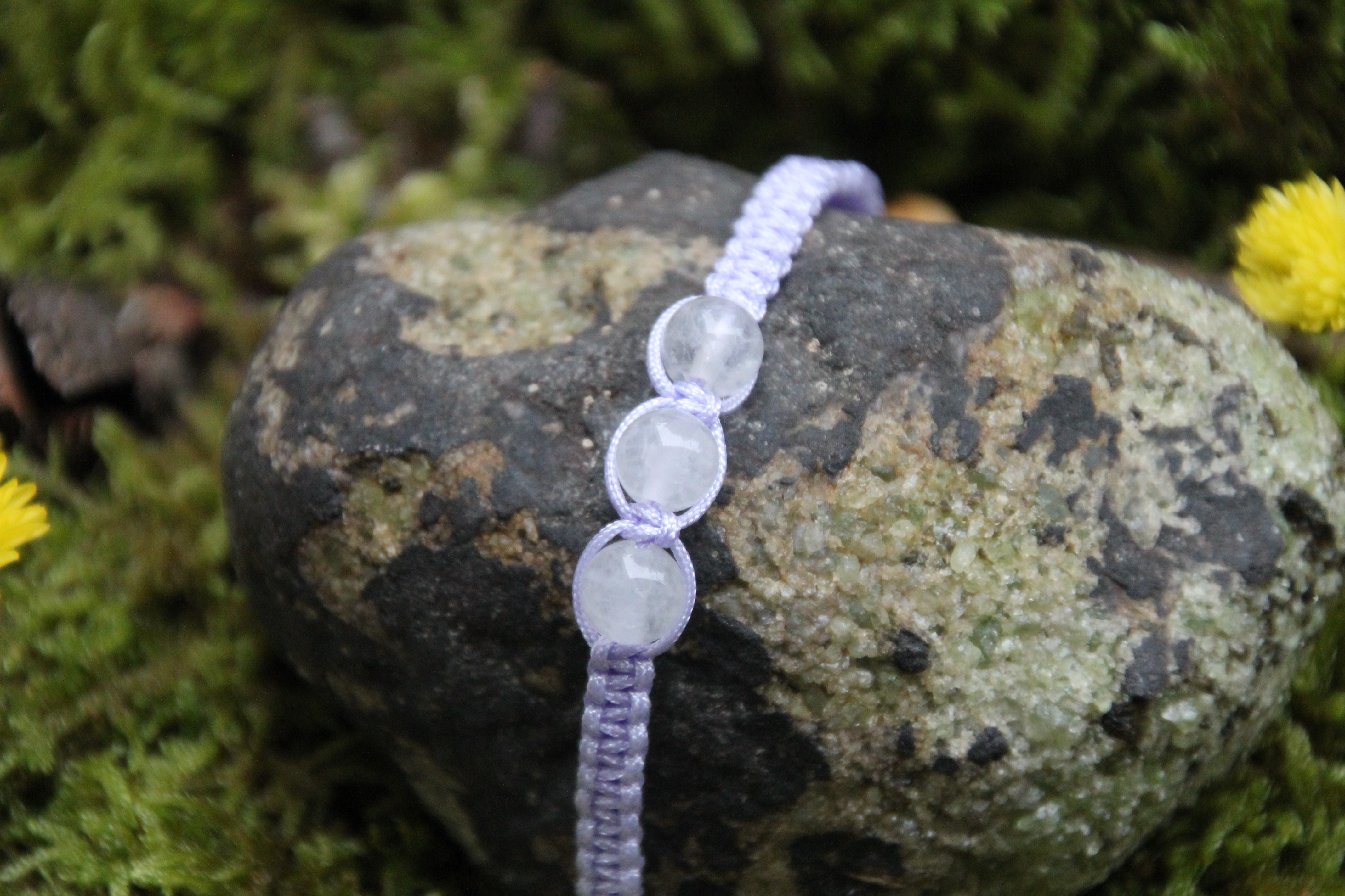 Quarzkristall - Makramee Armband