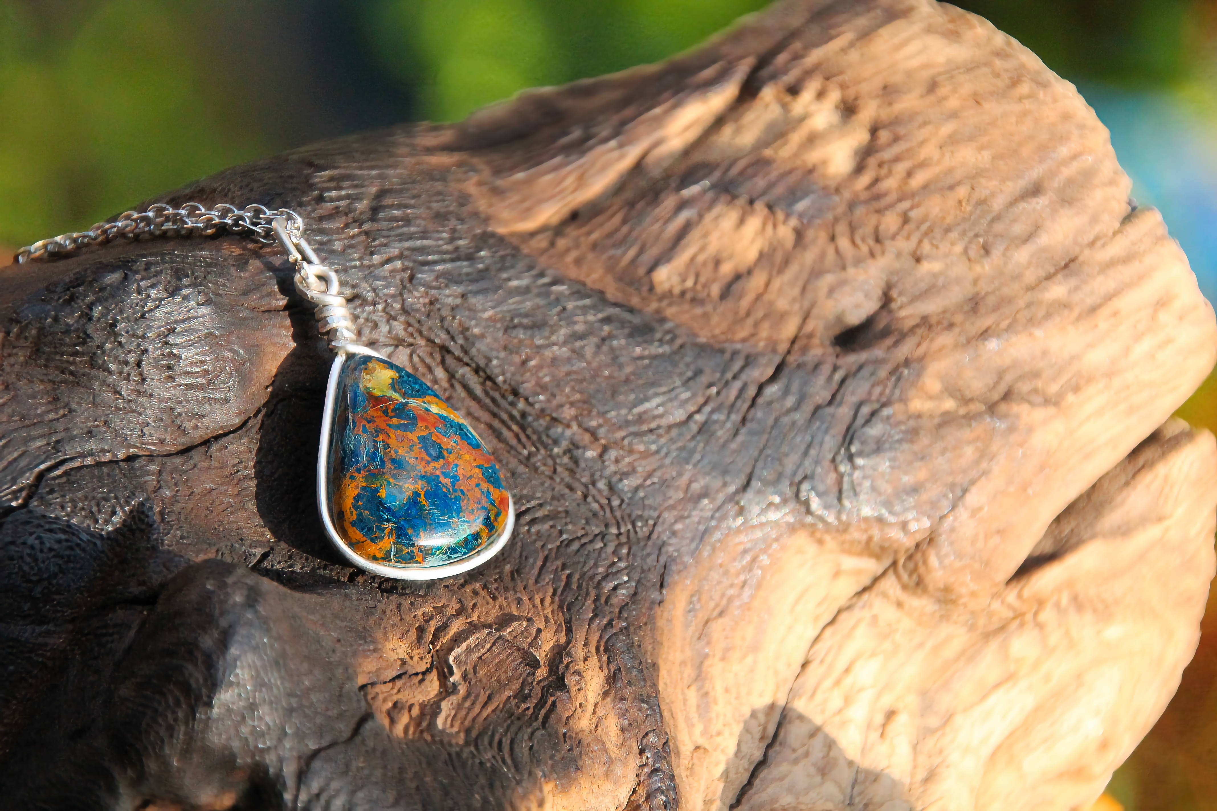 Azurit-Türkis Halskette