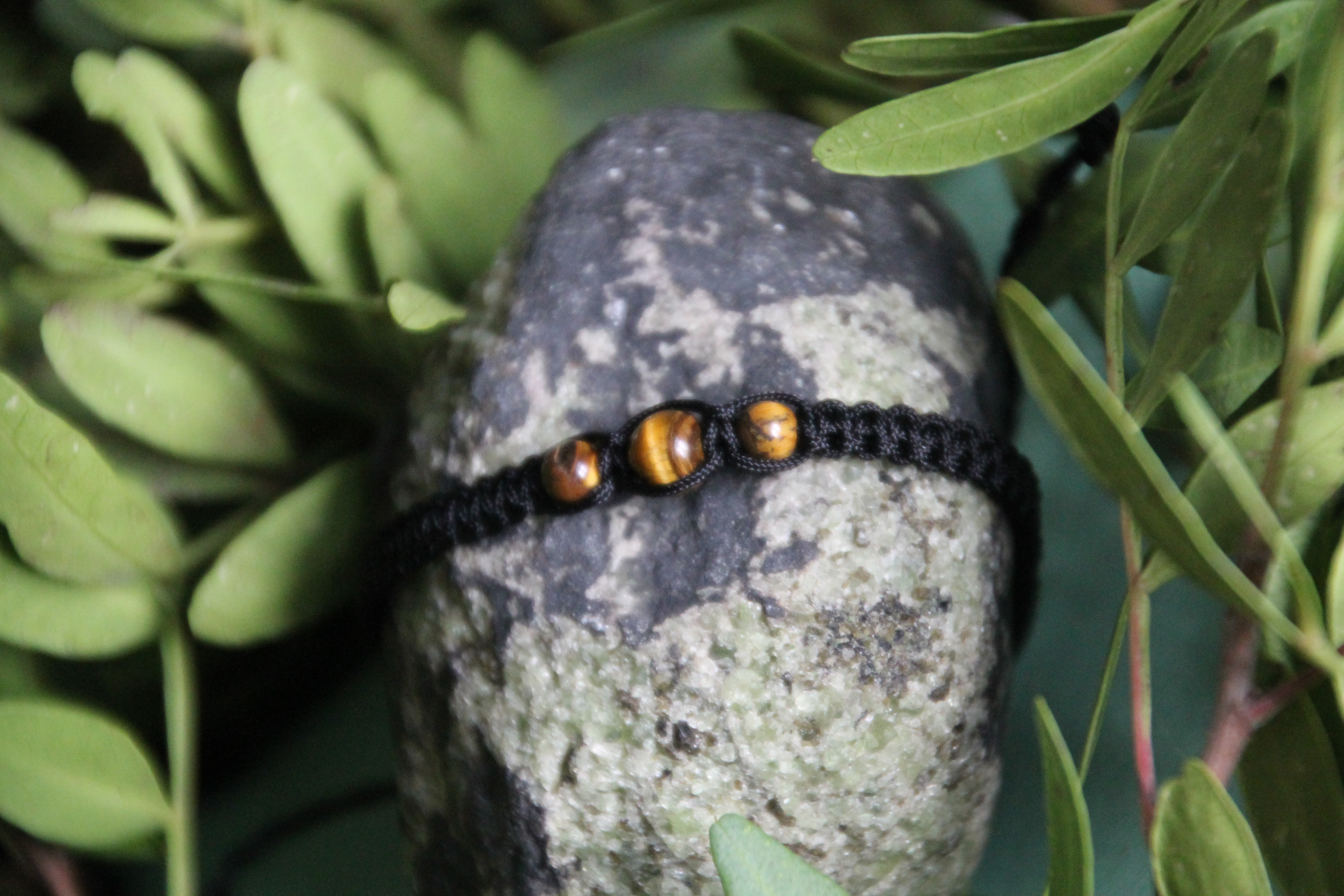 Tigerauge - Makramee Armband