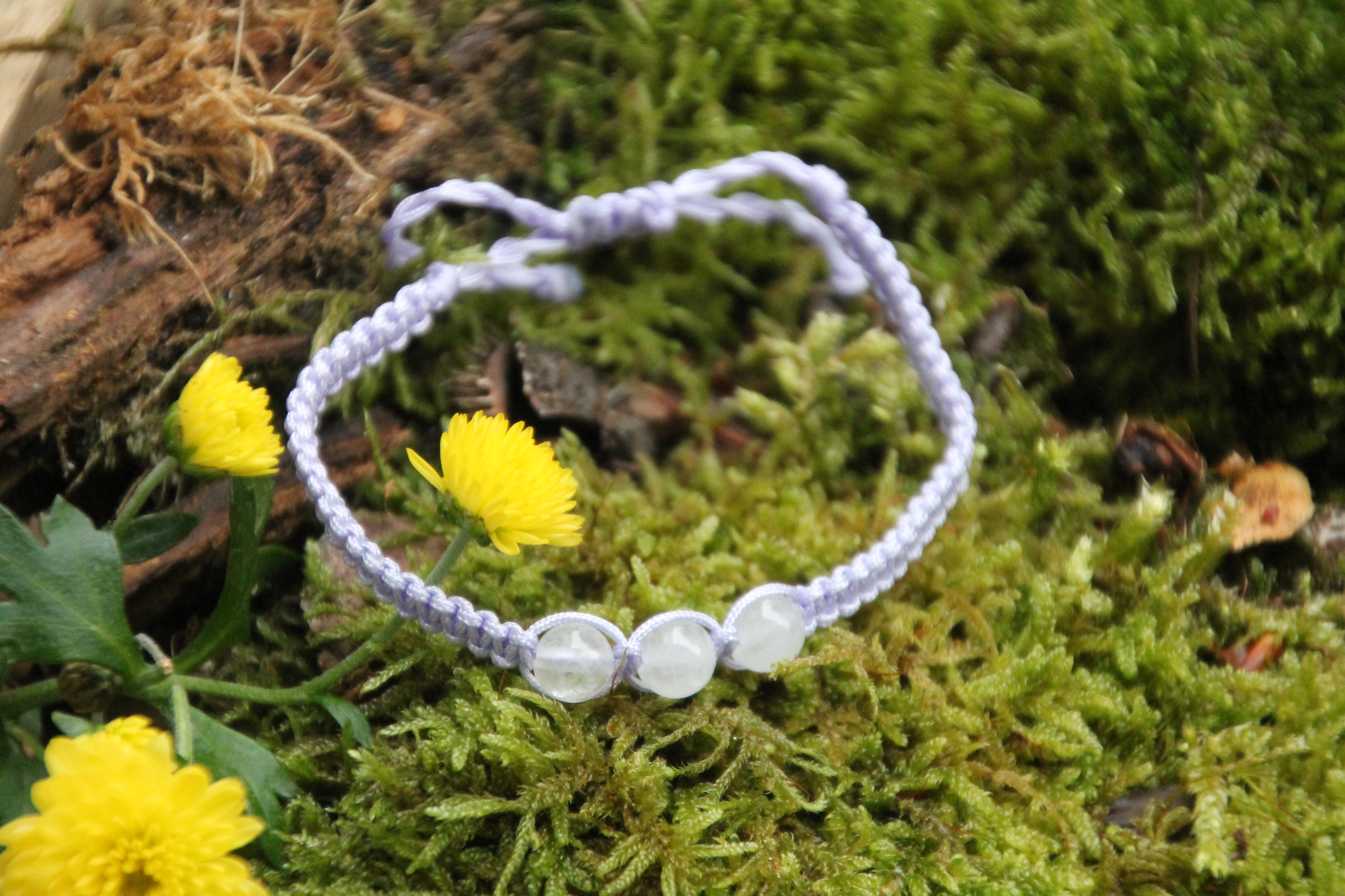 Quarzkristall - Makramee Armband