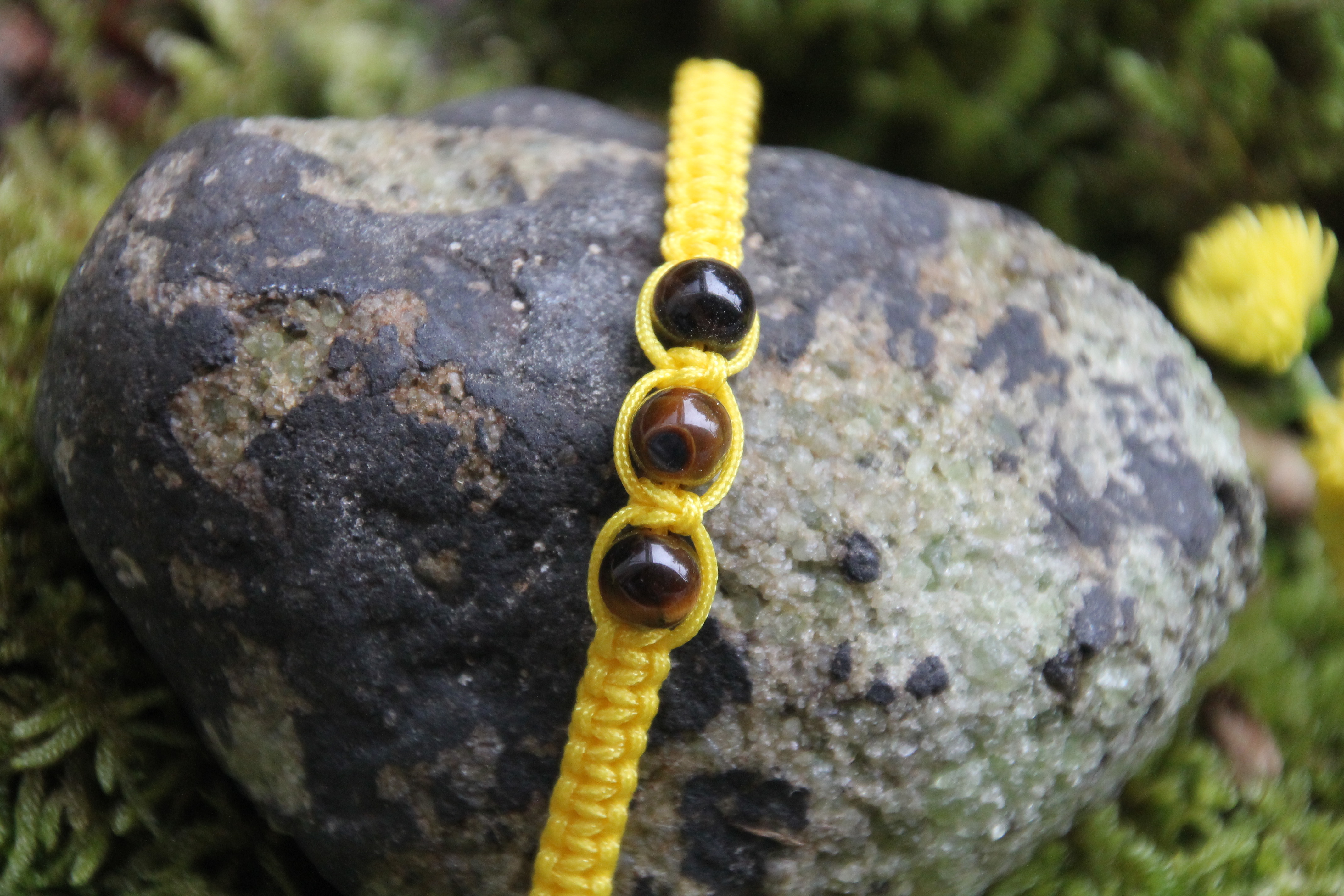 Tigerauge - Makramee Armband