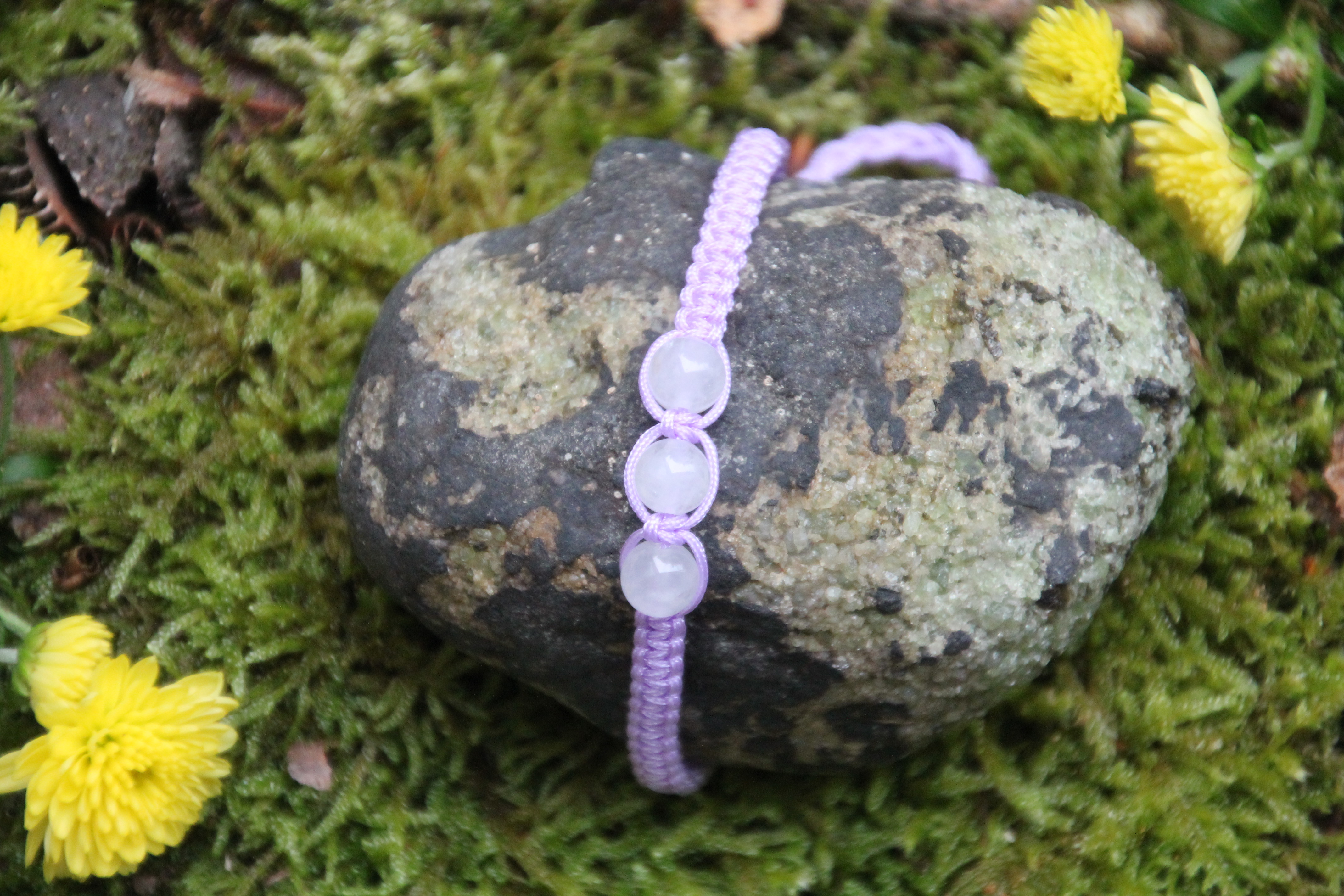 Quarzkristall - Makramee Armband