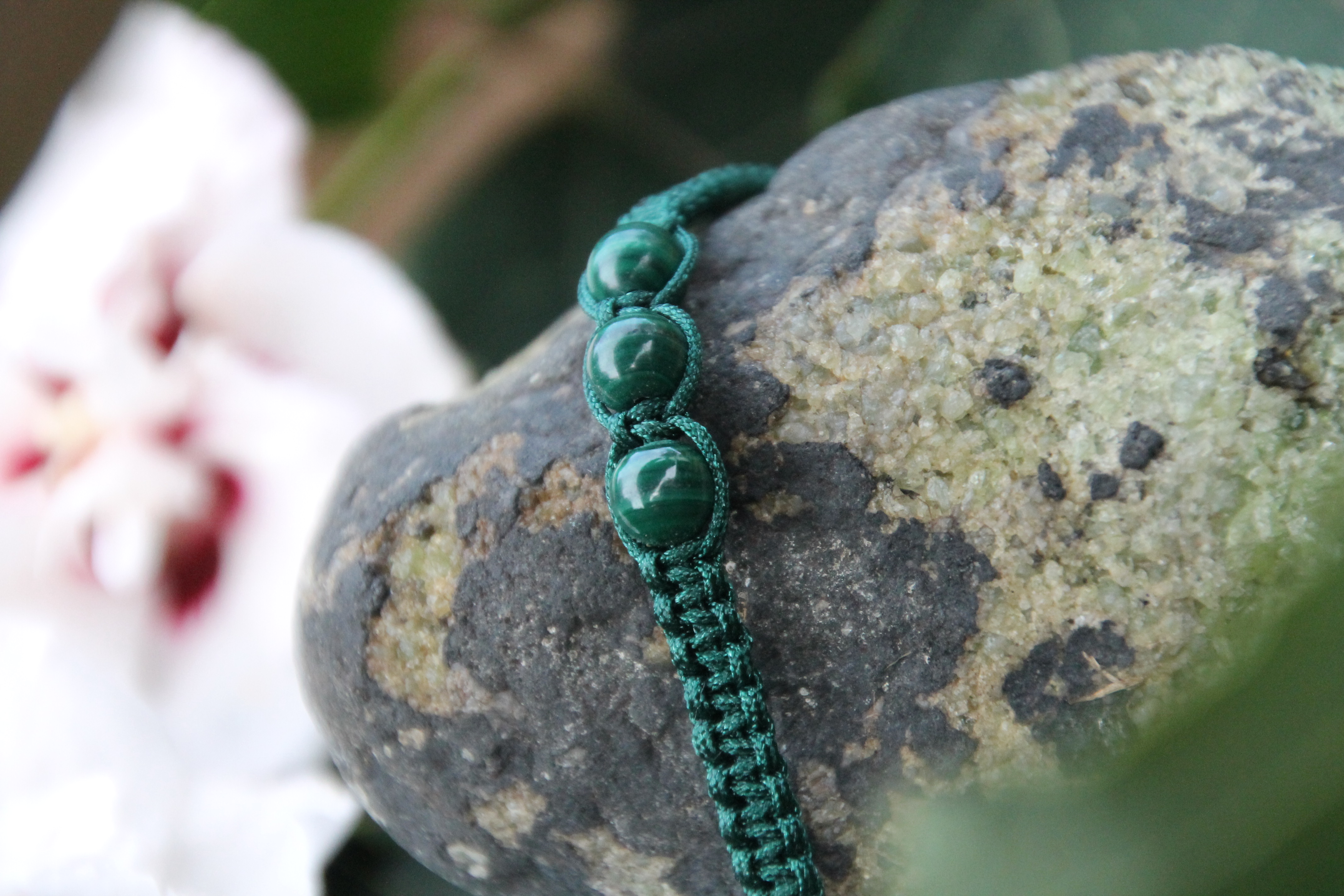 Malachit - Makramee Armband