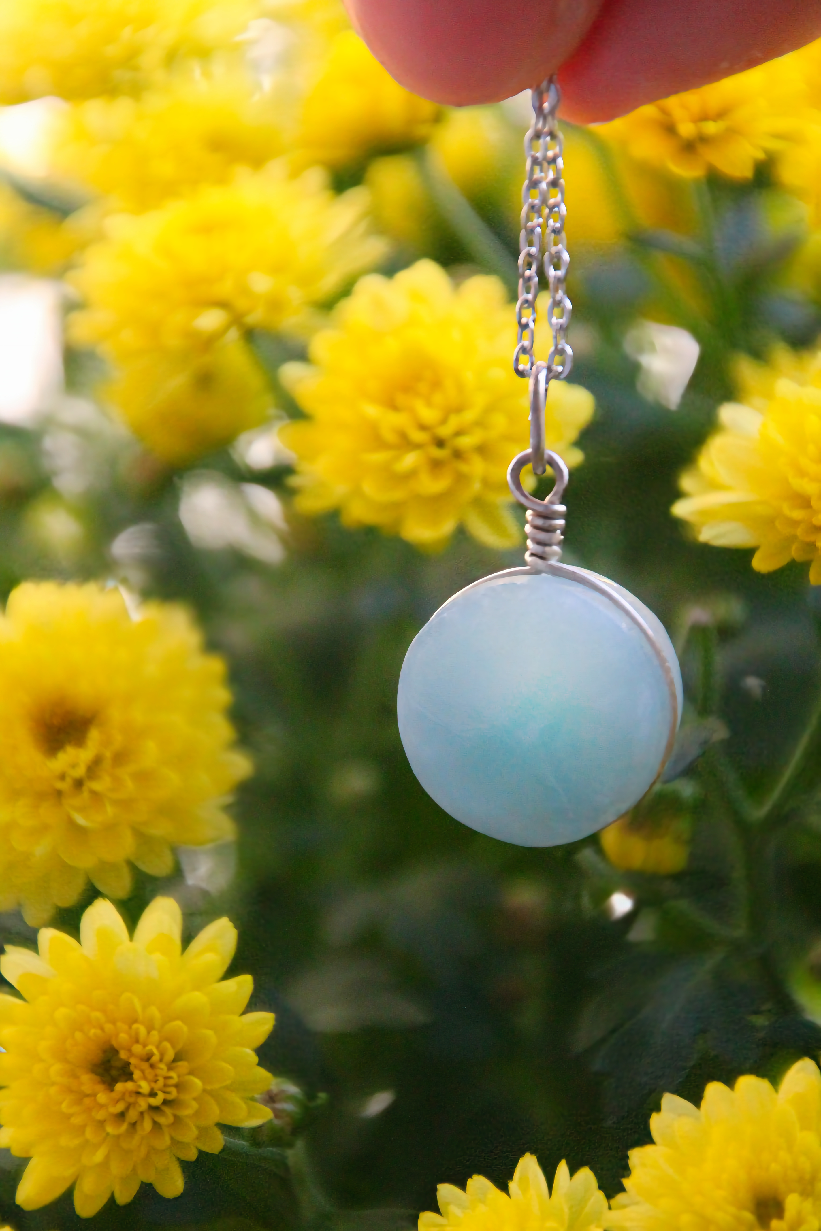 Blauer Onyx Halskette