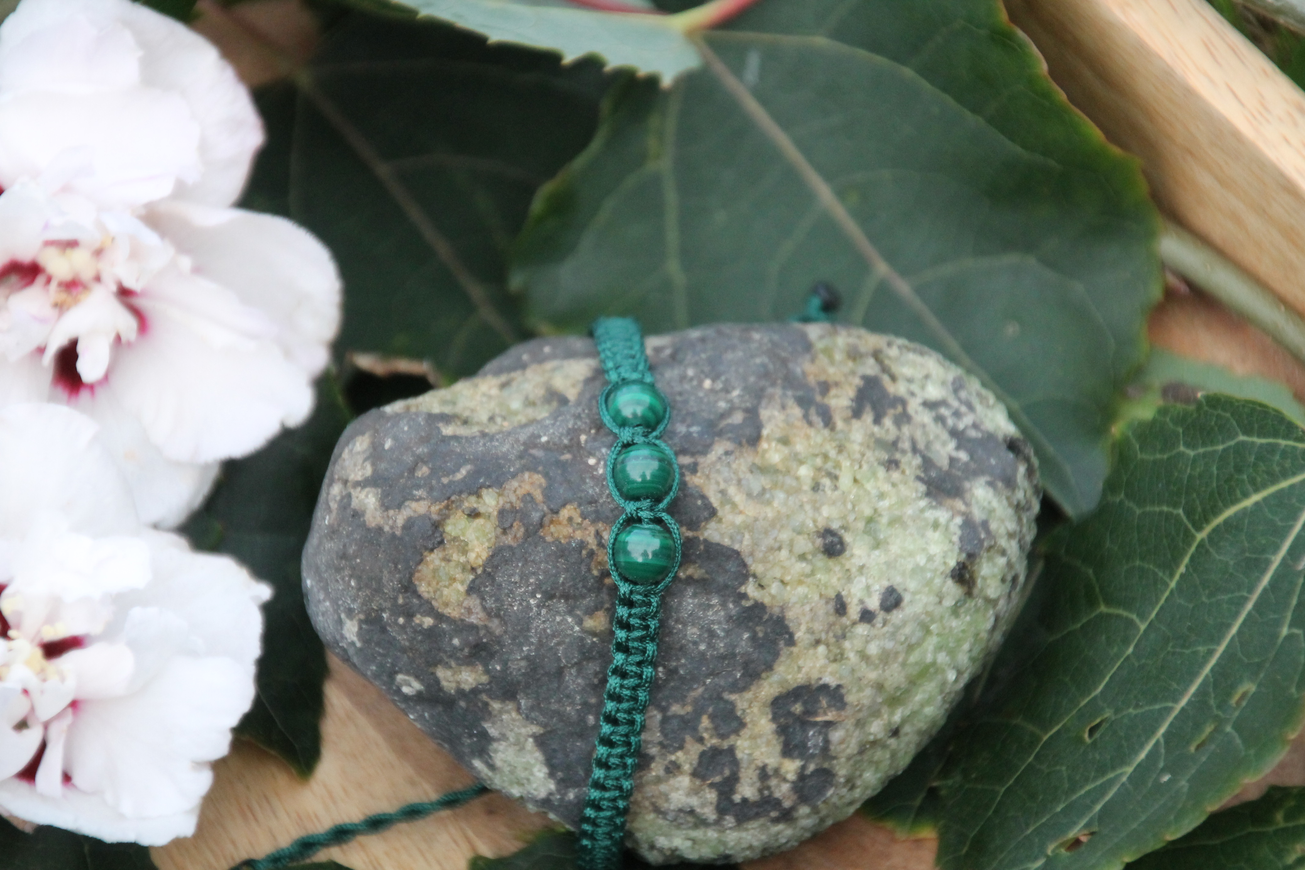 Malachit - Makramee Armband