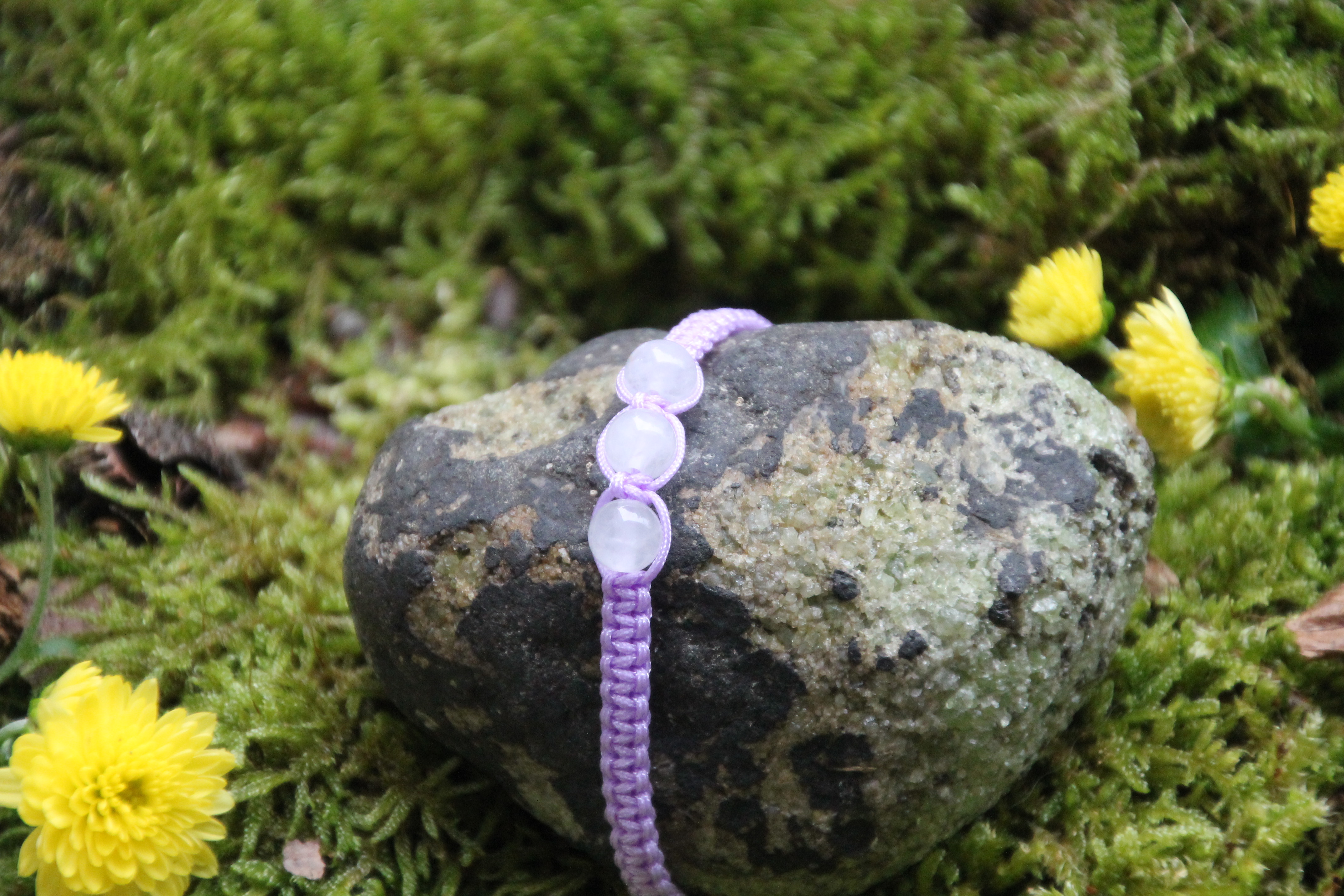 Quarzkristall - Makramee Armband