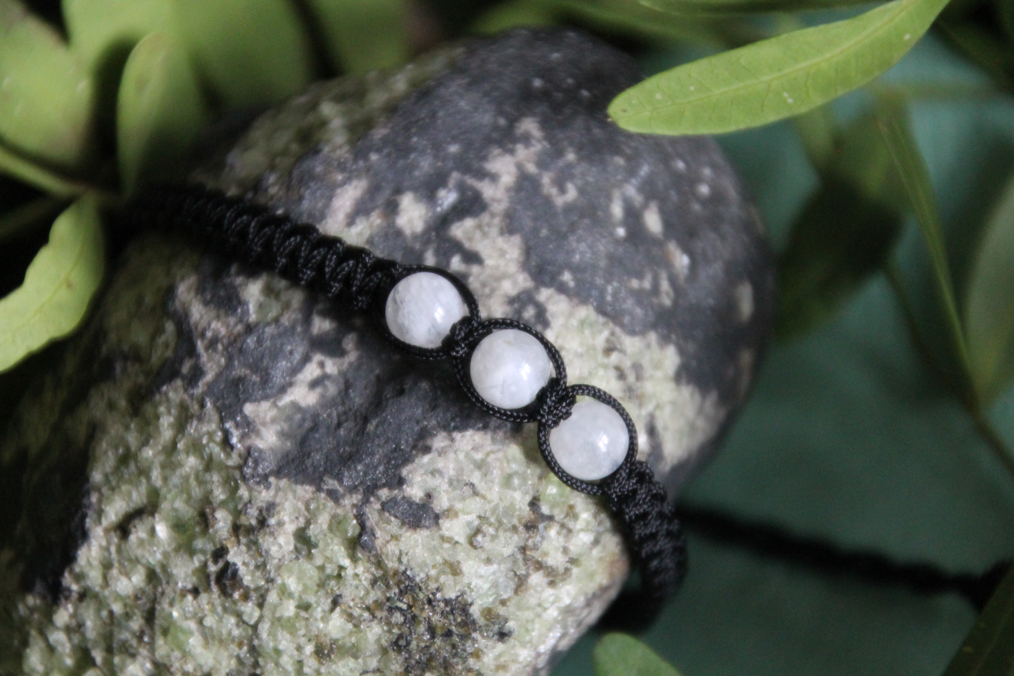 Rosenquarz - Makramee Armband